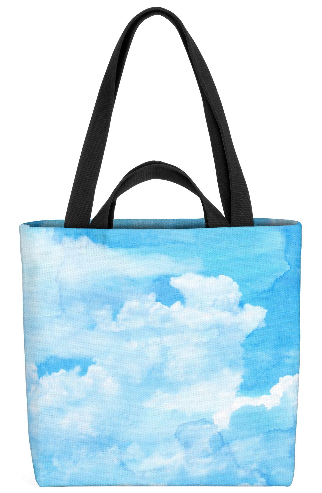 VOID Henkeltasche (1-tlg), Himmel Blau Weiss Wolken Gemälde Wasserfarben Natur Garten Fliegen Reise