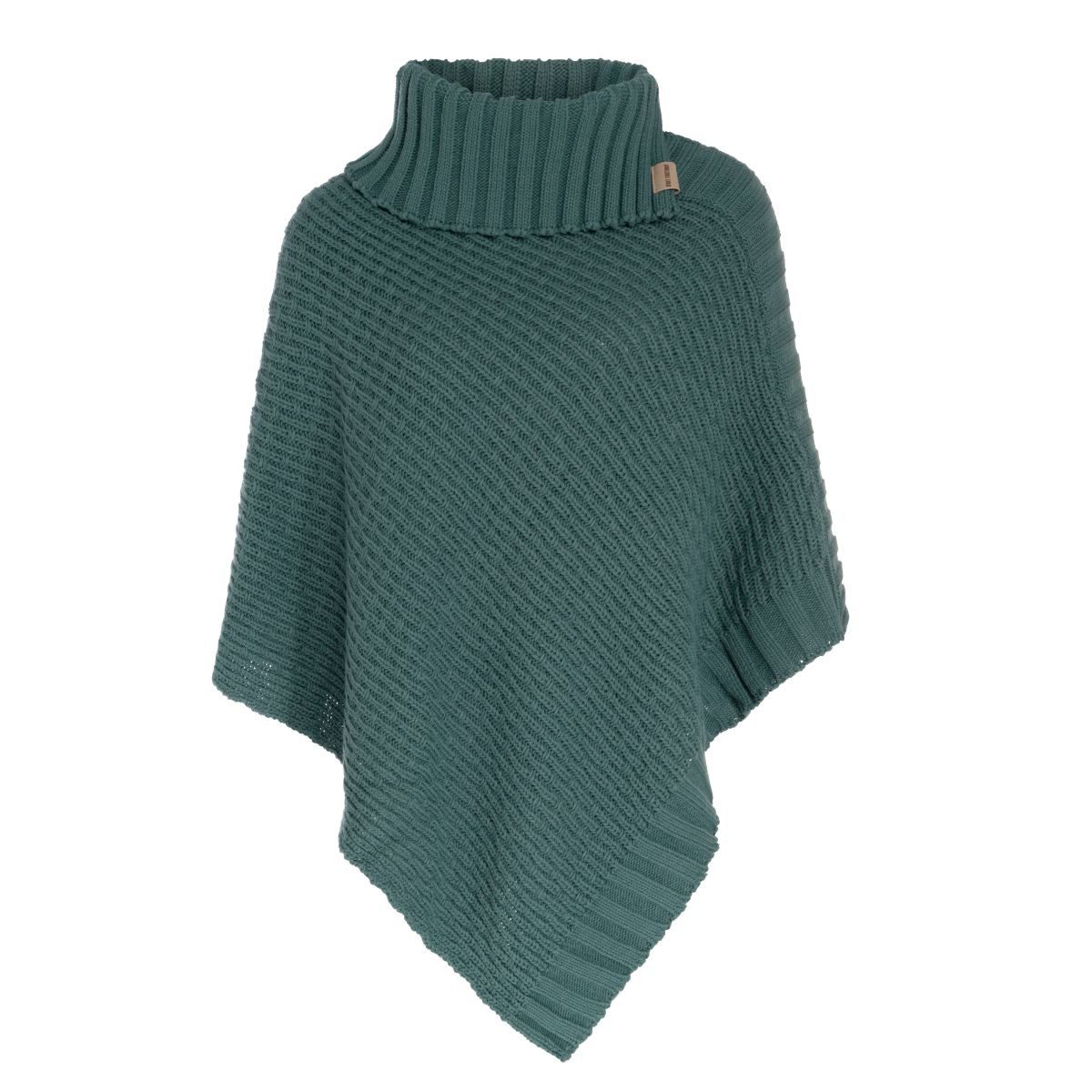 Knit Factory Strickponcho Nicky Ponchos One Size Glatt Grün (1-tlg) modern Strickware Strickartikel Poncho