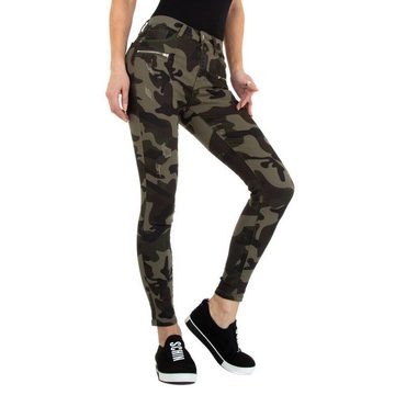 Ital-Design Skinny-fit-Jeans Damen Freizeit Stretch Skinny Jeans in Camouflage