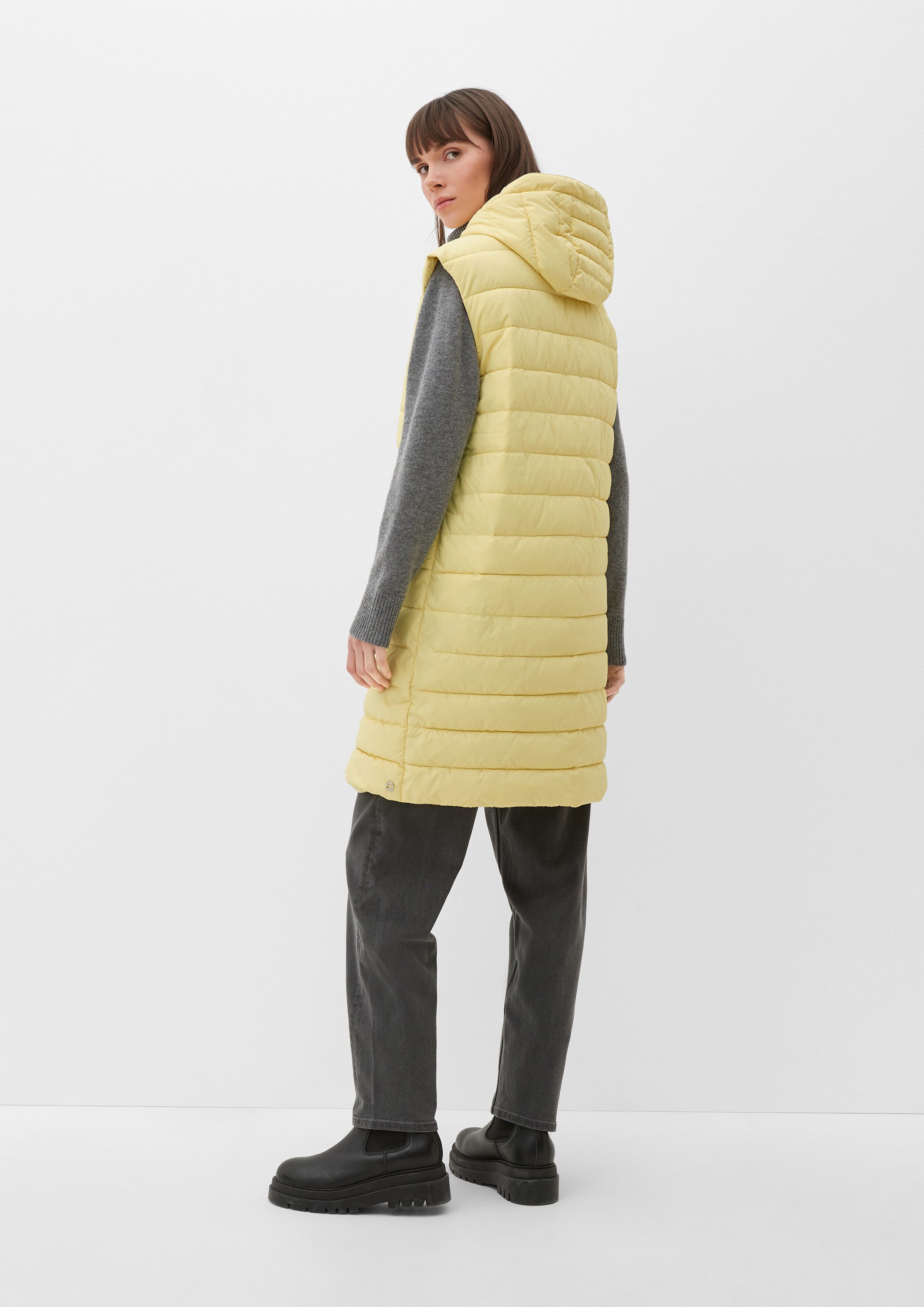 s.Oliver Outdoorjacke Outdoor-Weste Steppweste mit Kapuze