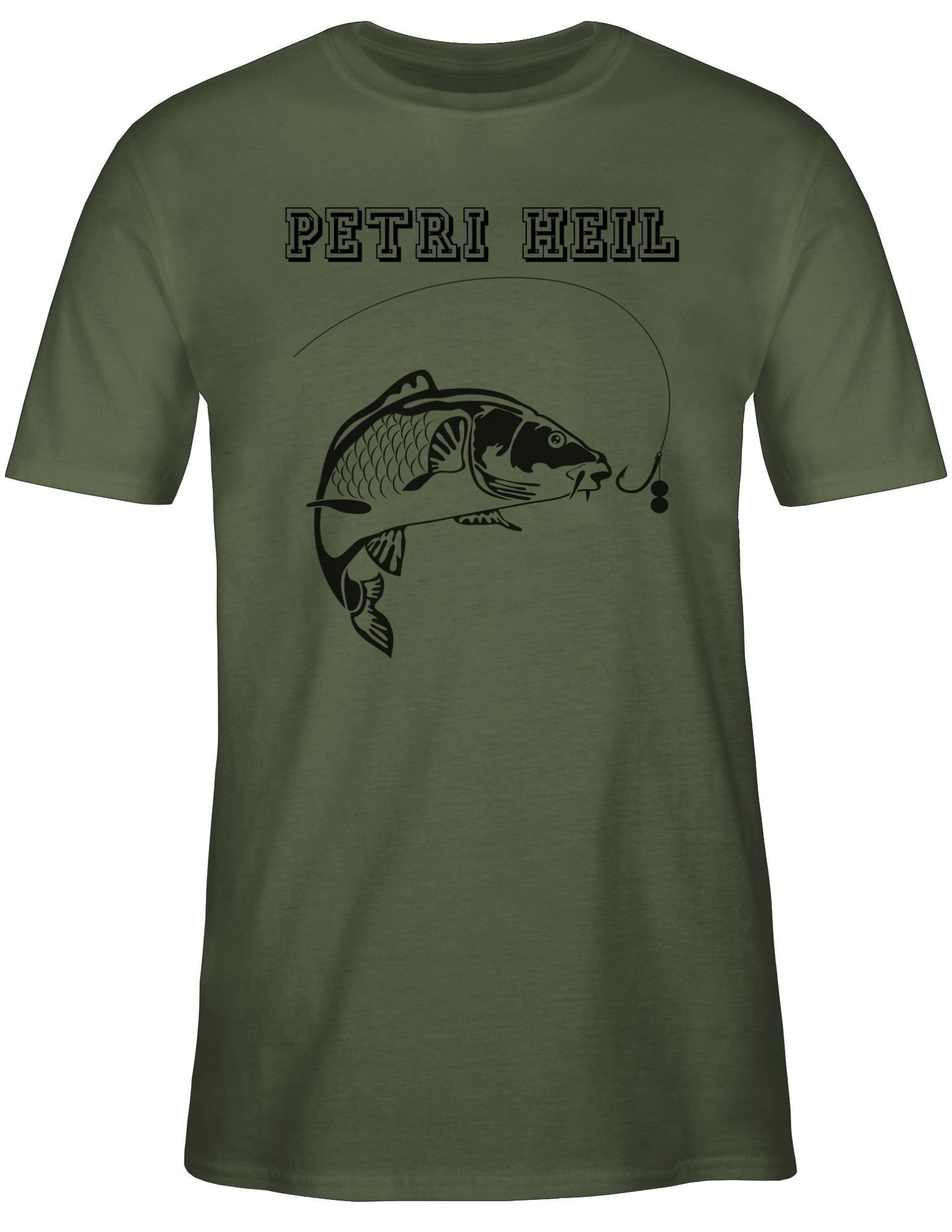 Shirtracer T-Shirt Heil Army 1 Grün Angler Petri Geschenke
