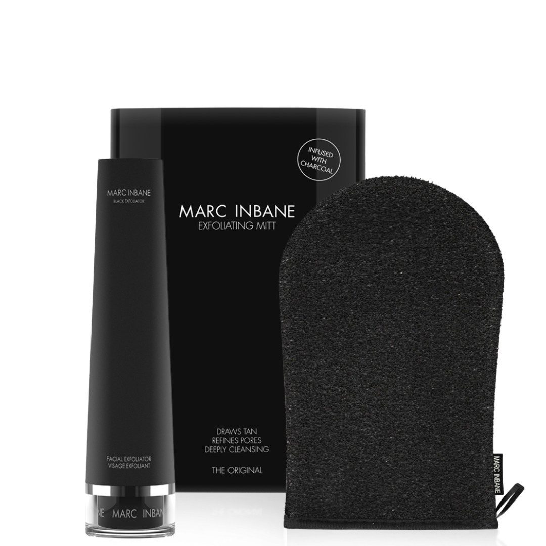MARC INBANE Körperpeeling Black Exfoliator Set – Peeling + Exfoliating Mitt, 2-tlg.