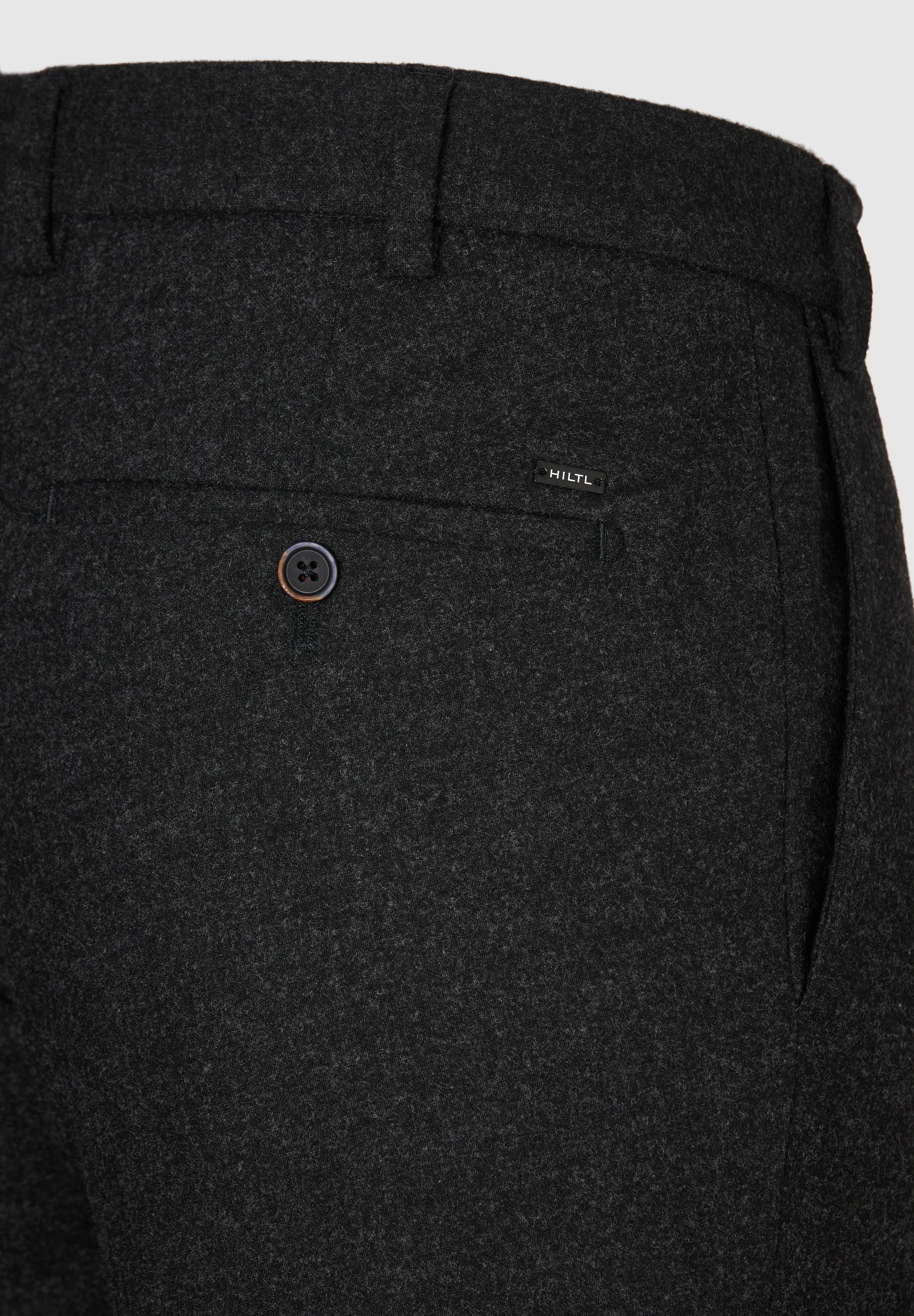 Hiltl Anzughose Tilo I Wollhose Herren Slim Fit Tweed Stretch, grau, 48 Hose aus Schurwolle mit Stretch, elegante Hose für Büro und Freizeit