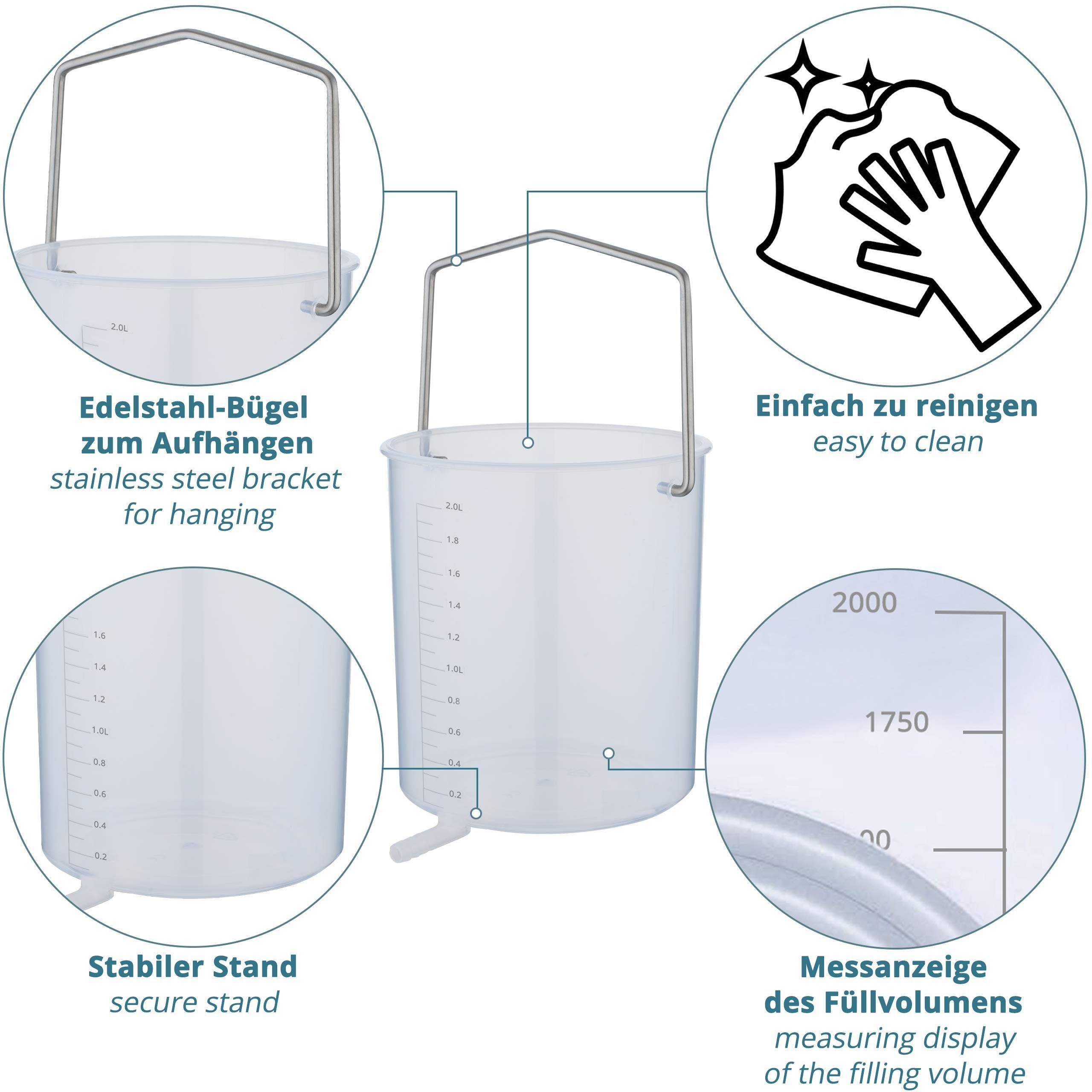 für 2L, Smartpeas Analdusche Set, BPA-frei Darmreinigung: 5er Set Füllstandsanzeige, Einlauf