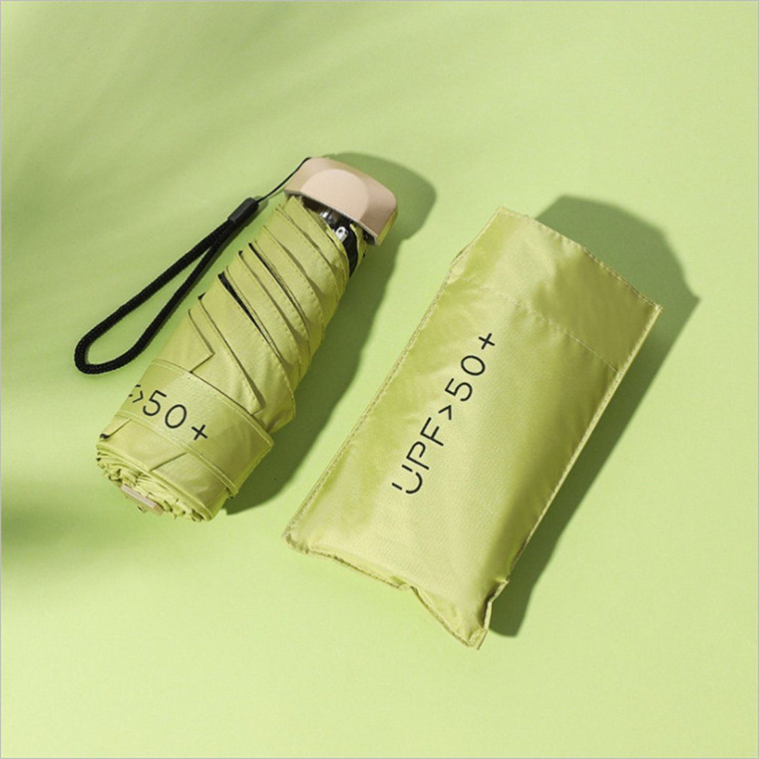 YOOdy~ Taschenregenschirm Taschenschirme damen Mini Regenschirm Ultra Light Auf-Zu sonnenschirm, UV-Schutz für schützt vor Sonne und Regen winzig klein für unterwegs Matcha Grün