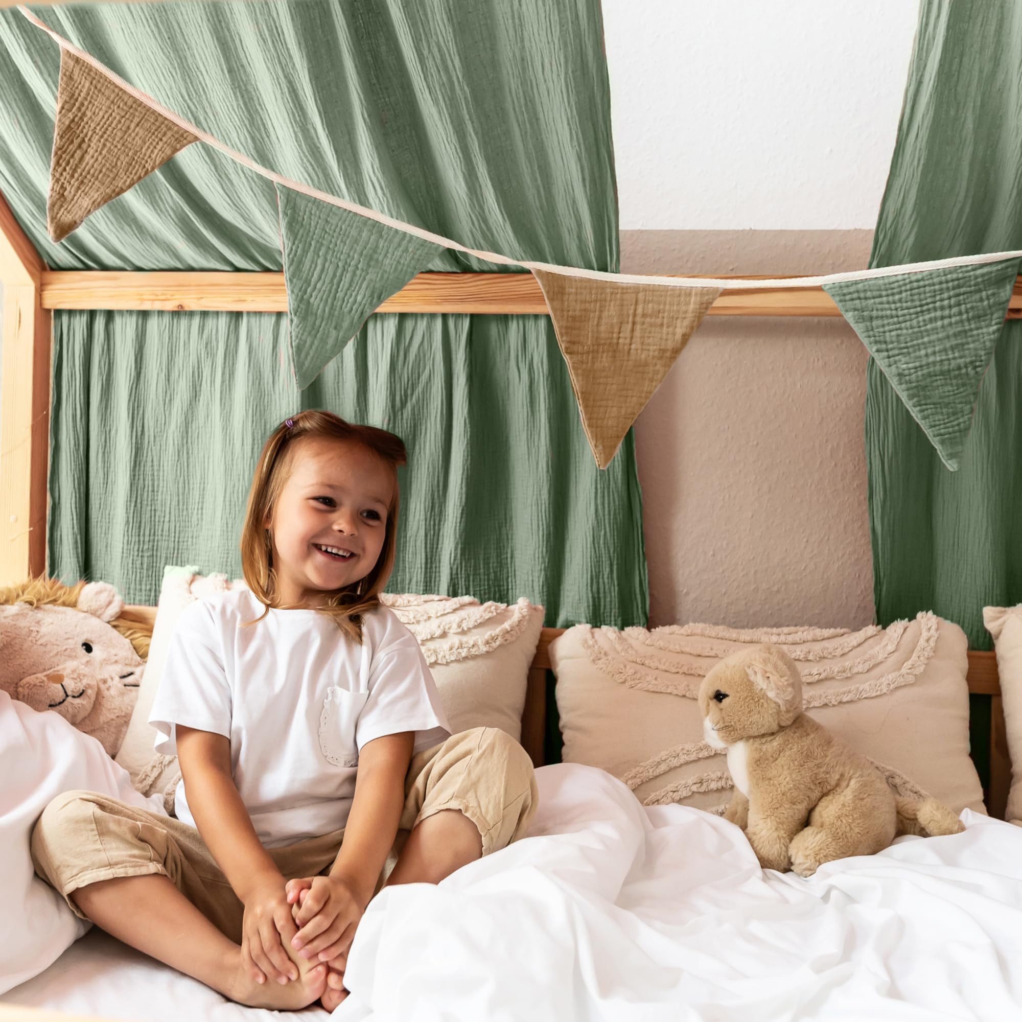 lilimaus Wimpelkette Sternenkette für Kinderzimmer - handgenähte Stoff-Girlande, handgefertigte Stoff-Girlande ca. 300 cm - Wimpel oder Sterne – Bild 5 von 5