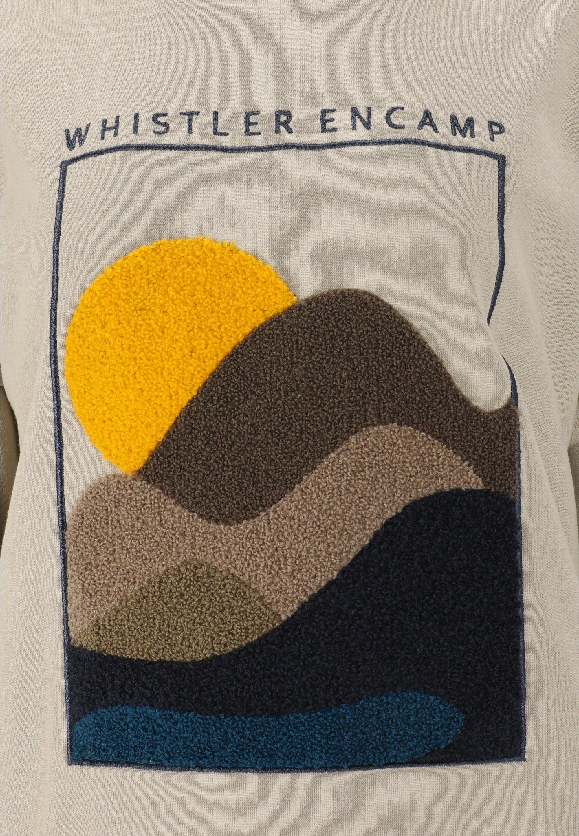 WHISTLER Sweatshirt Natura mit einzigartiger Grafik dunkelgrau texturierter
