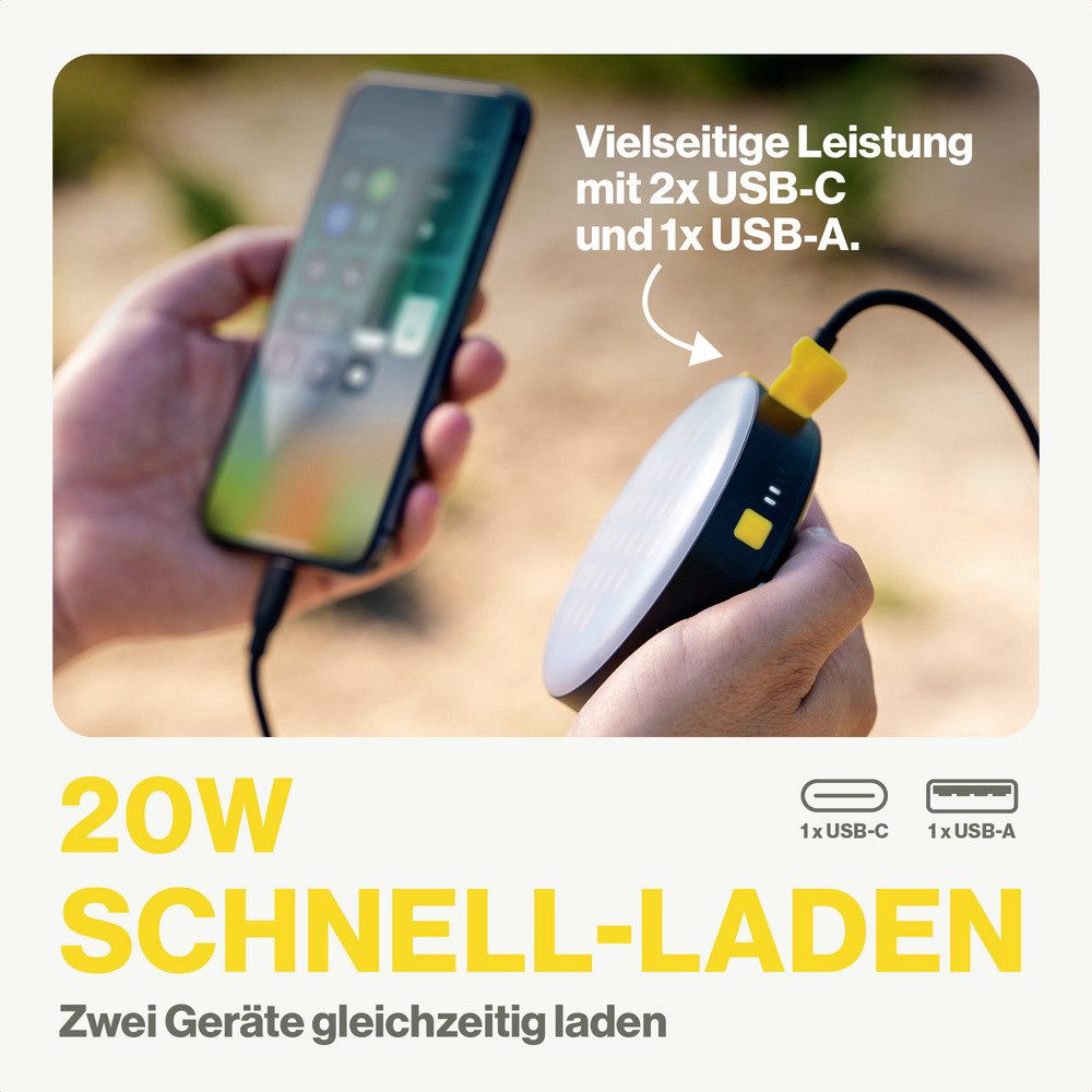 Aqiila Gartenleuchte Aqiila AQPBPBIBL1SG980 Lightbird BL10 LED Camping-Leuchte 300 lm akku