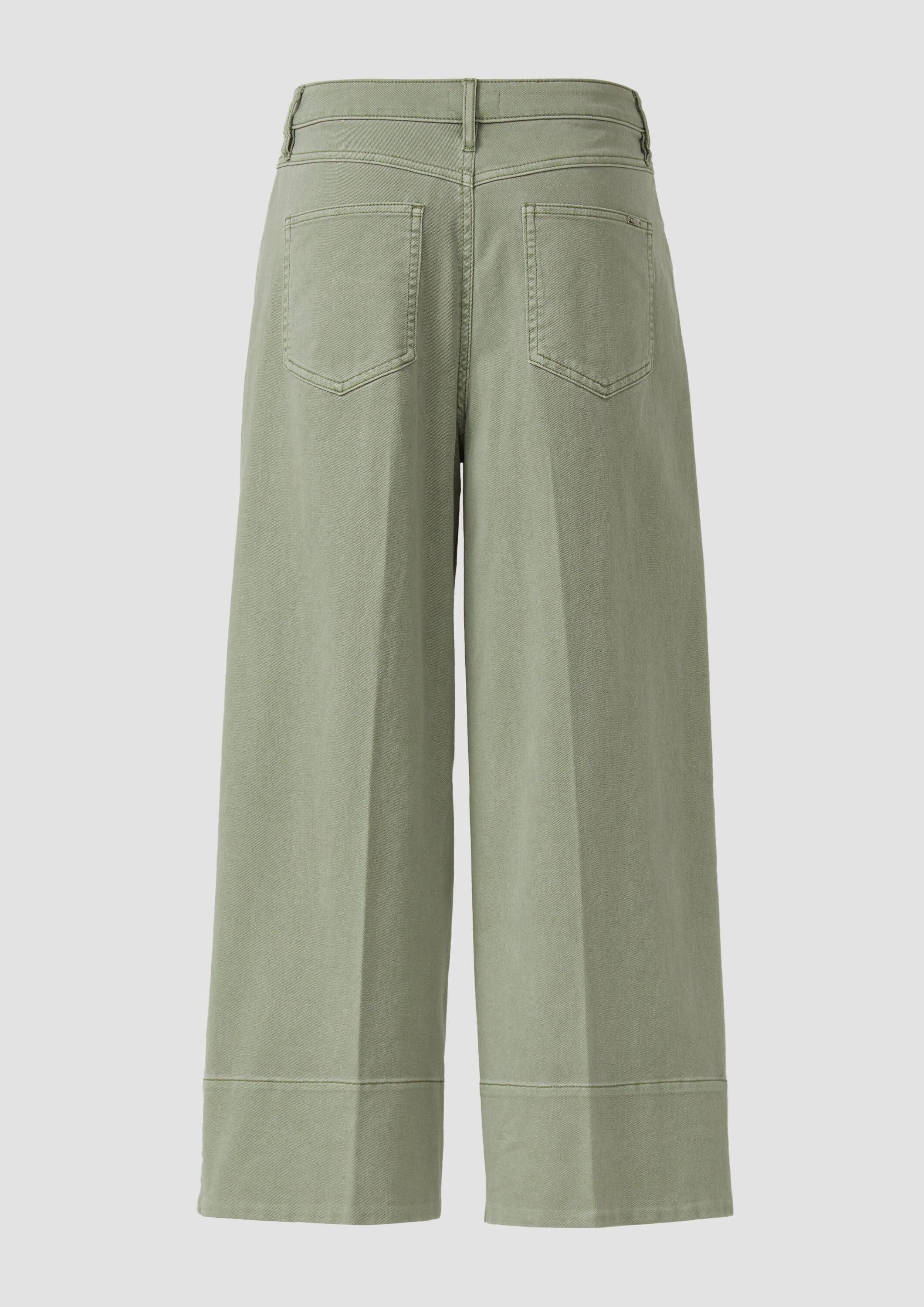 s.Oliver 7/8-Hose Hose Culotte-Jeans / Regular Fit / High Rise / Wide Leg / Bügelfalten