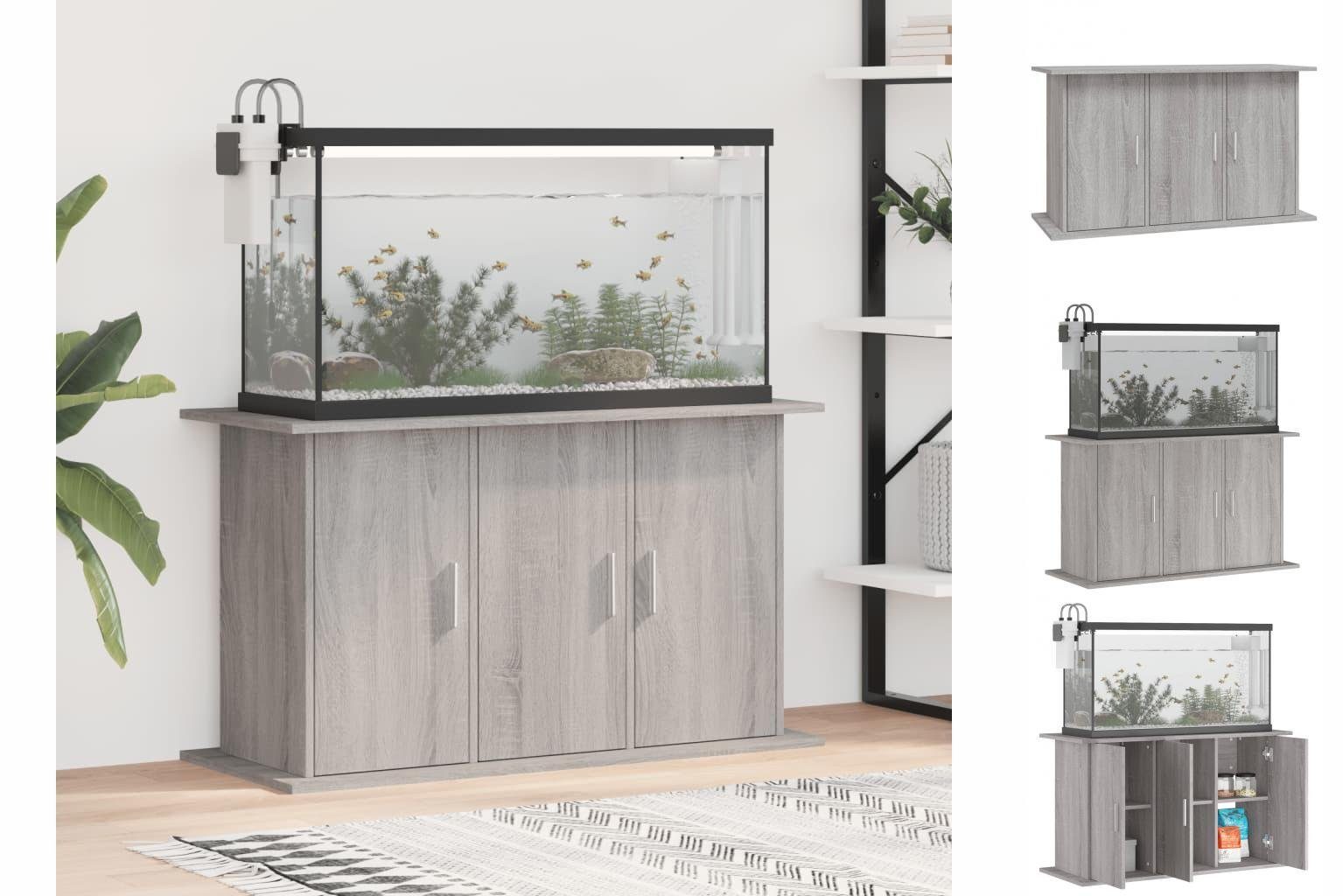 vidaXL Aquariumunterschrank Aquariumständer Grau Sonoma 101x41x58 Aquarium Holzwerkstoff cm Unters