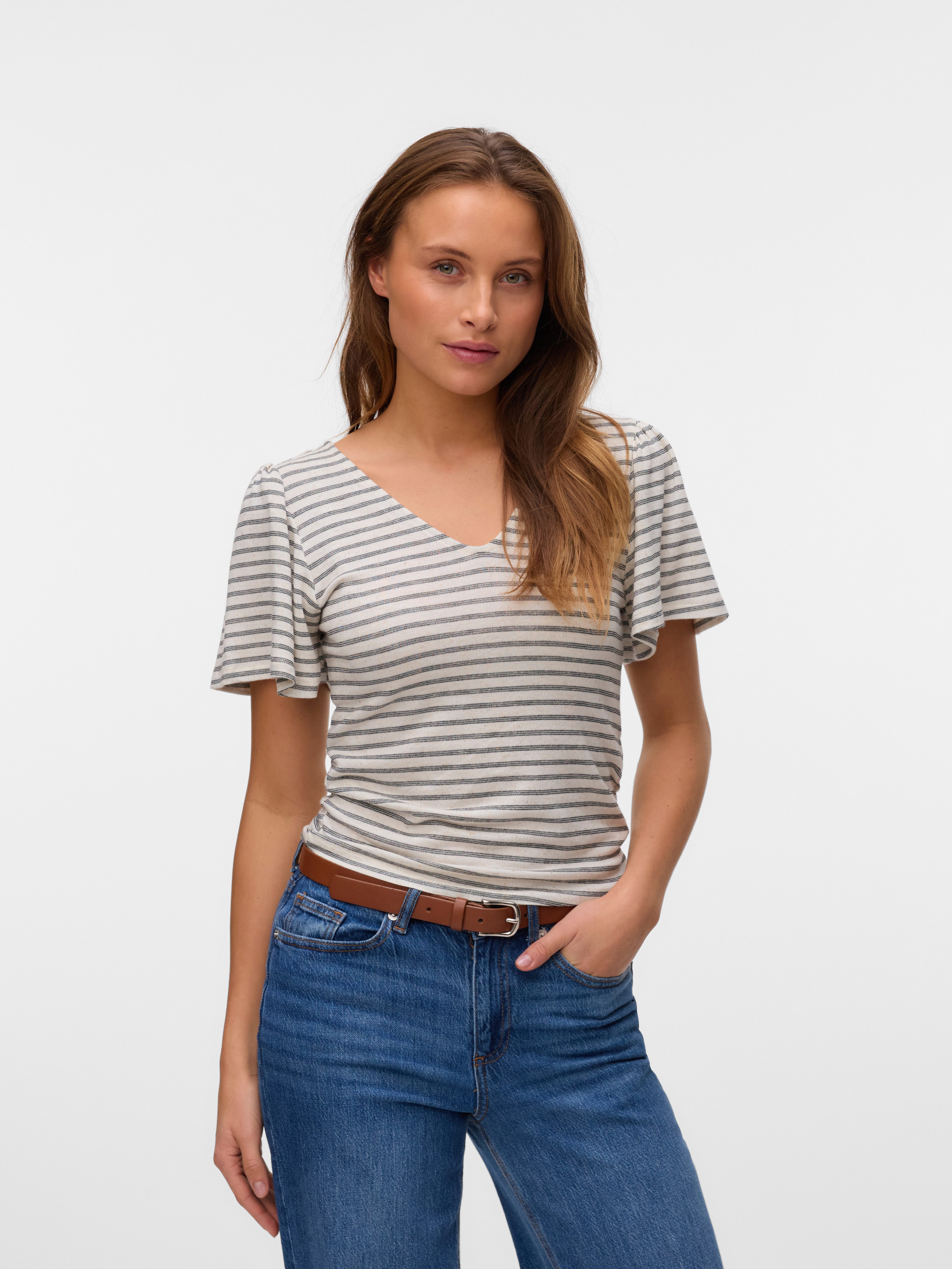 Vero Moda T-Shirt VMGINA 2/4 SHORT TOP JRS GA NOOS günstig online kaufen