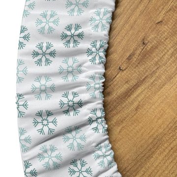 Abakuhaus Tischdecke Rundum-elastische Stofftischdecke, Weihnachten Minimalistische Schneeflocken Kunst