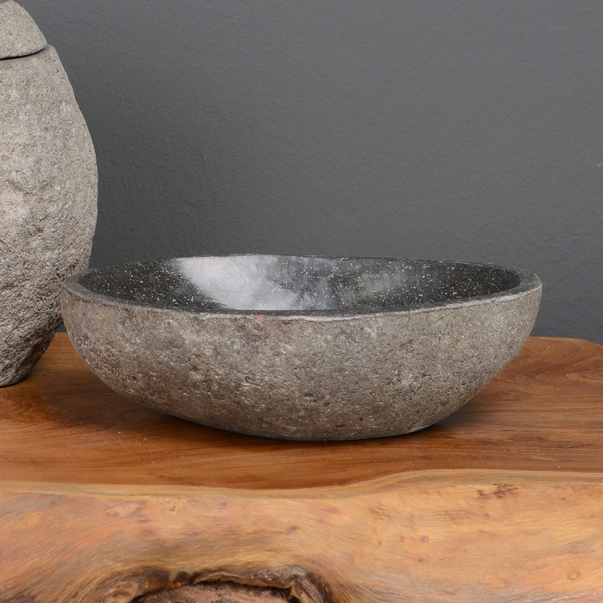 wohnfreuden Dekoschale Naturstein-Schale innen poliert 20 cm, 1033 – Bild 2 von 5