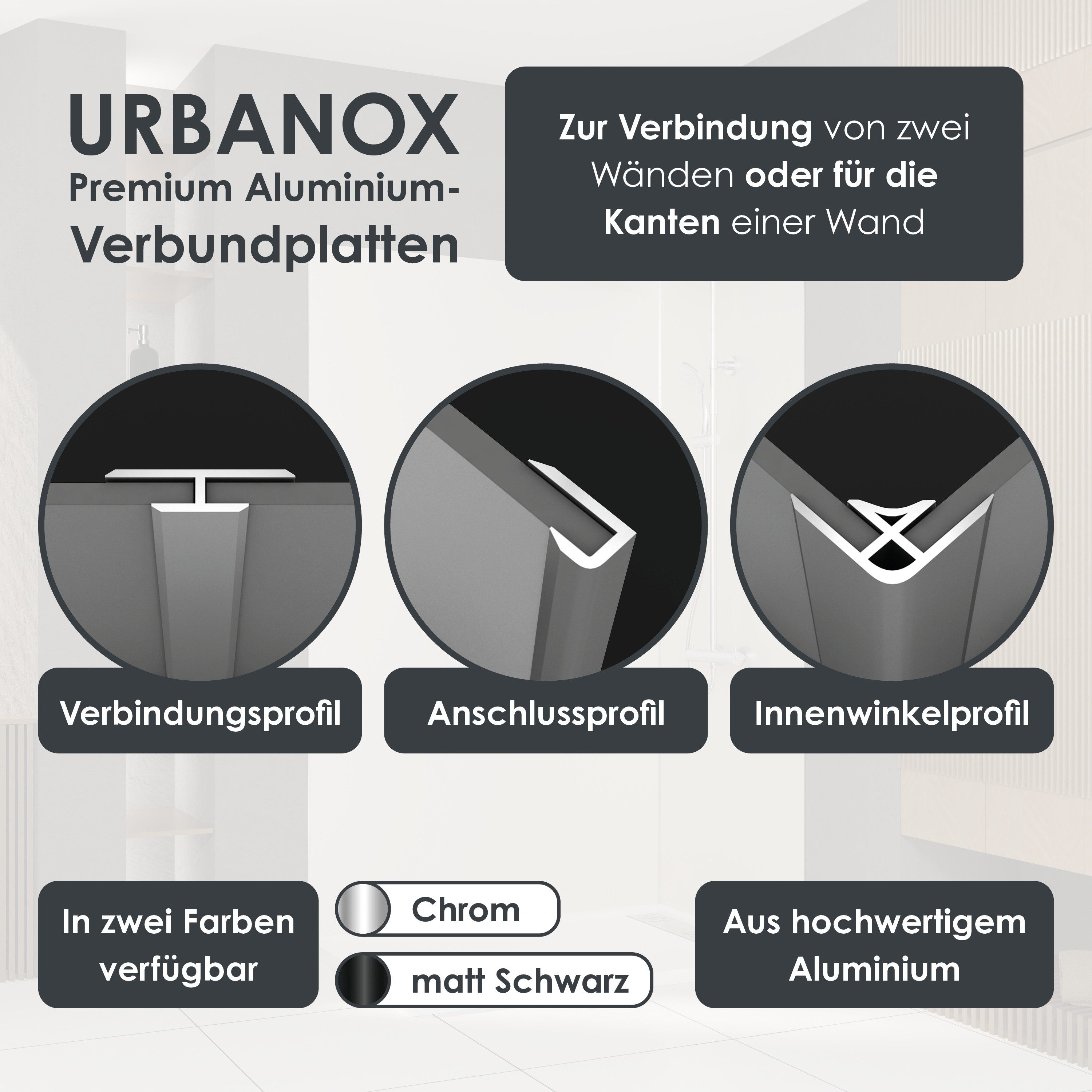 Marwell Duschrückwand Urbanox, (1-tlg), 1 Paneel: 90 x 210 cm