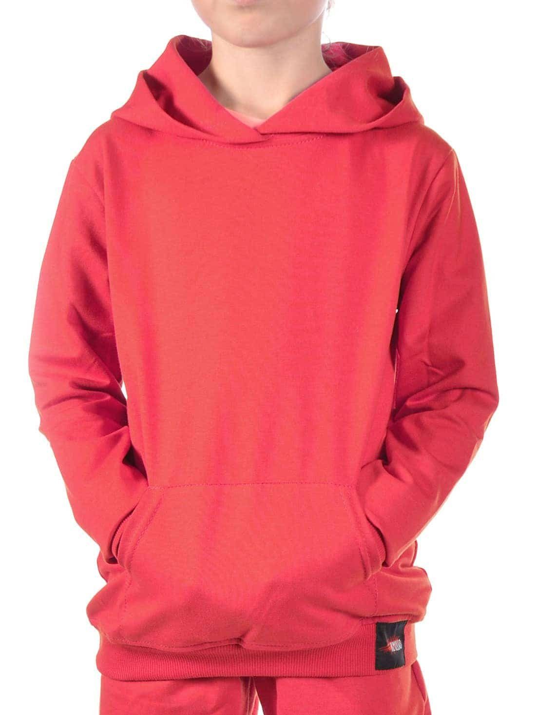 KMISSO Hoodie (1-tlg) Kapuze Kapuzen Rot Kängurutasche mit Pullover Mädchen