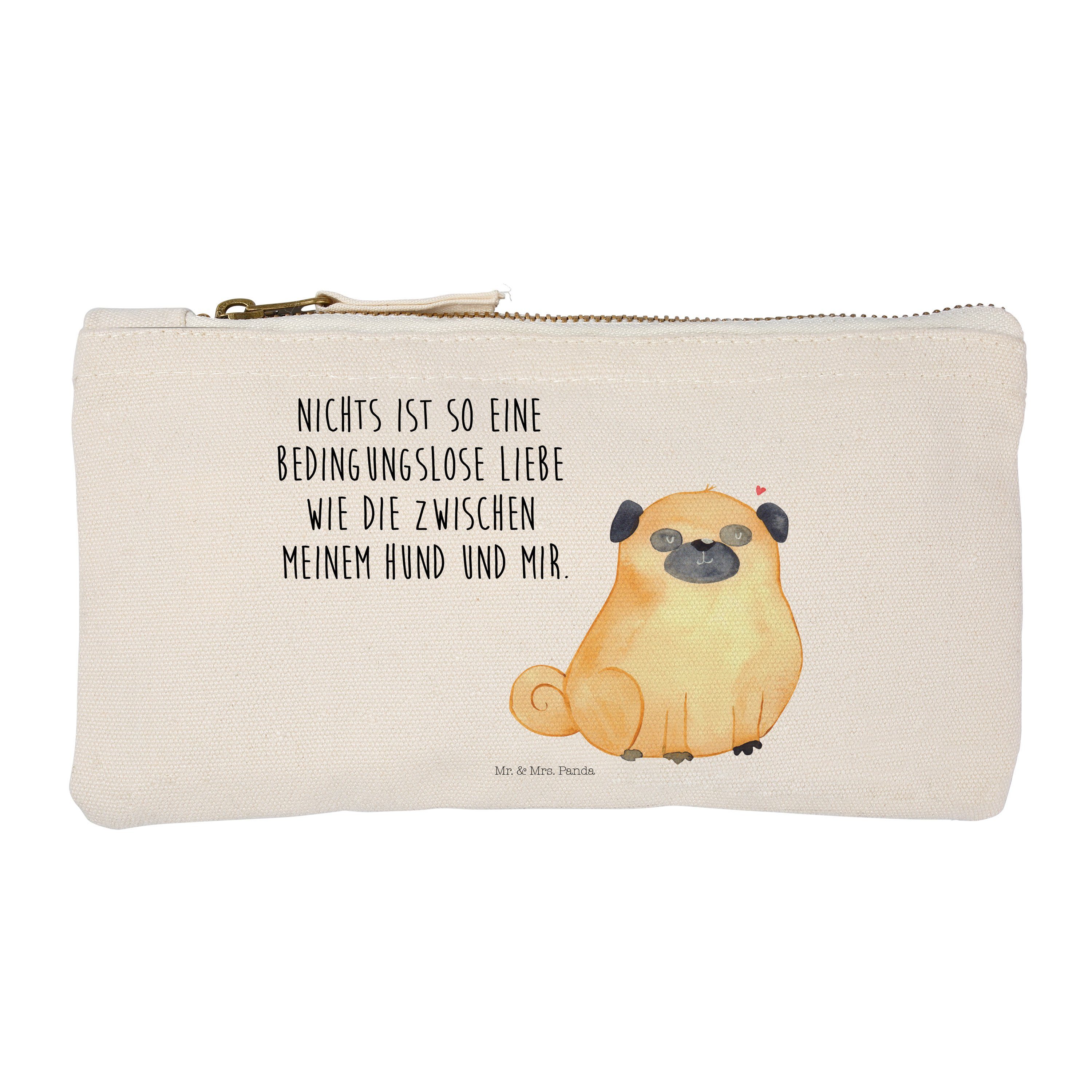 Kosmetiktasche Mops - Weiß - Geschenk, Schminktasche klein, Sprüche, Etui, Hundemotiv, Kosmetikbeutel, Hundeliebe, Hund, Kosmetiktasche, Damen, Makeup, Haustier