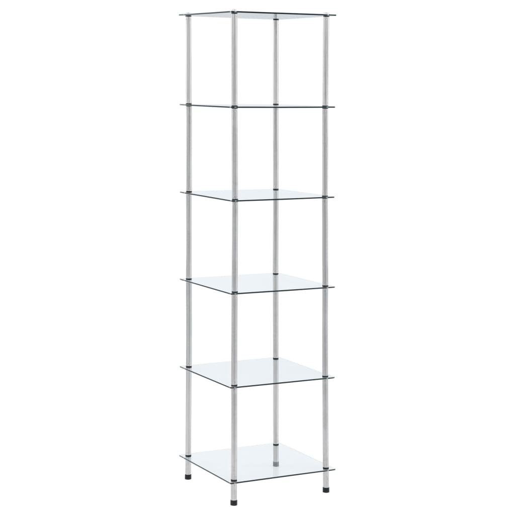 furnicato Bücherregal 6 cm Ablagen Transparent Hartglas 40x40x160 mit Regal