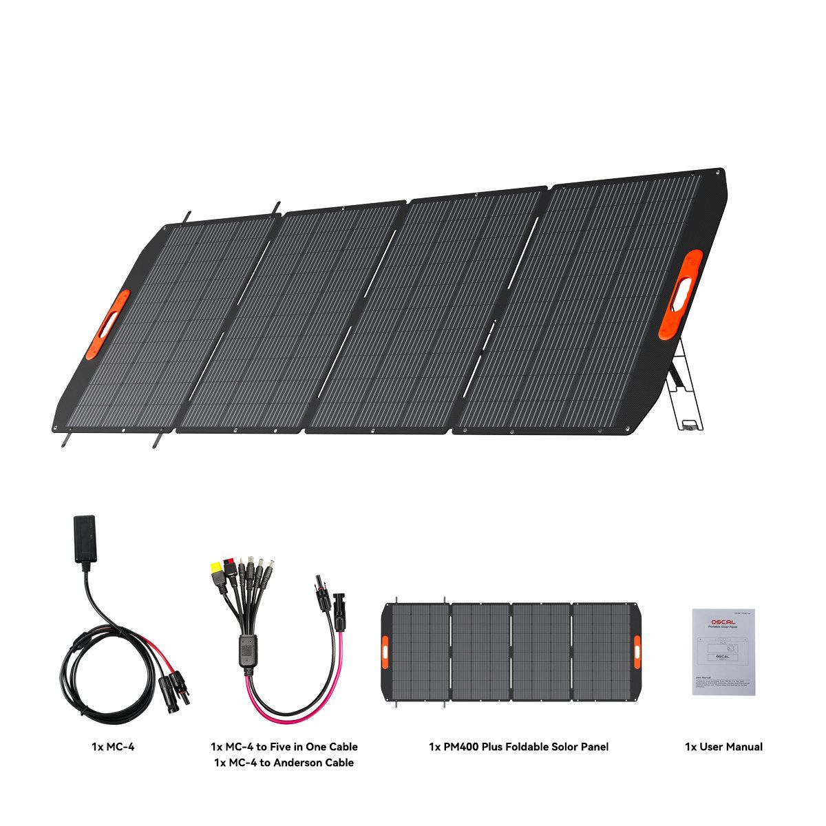 Solaranlage OSCAL PM400 Pro Faltbares Solarpanel 400W Balkonkraftwerk 400W