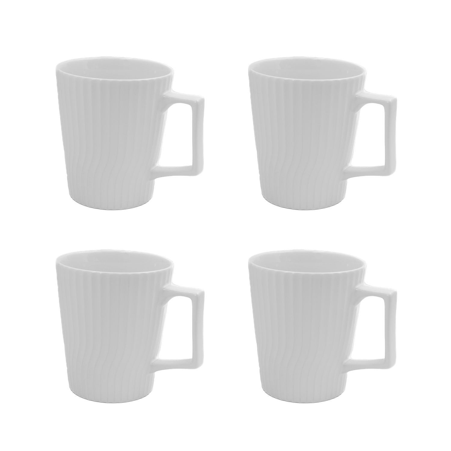 Intirilife Tasse, Keramik, Kaffee Tee Tasse 400 ml 12.5 x 7.1 / 9.4 x 10.5 cm gerilltes Muster