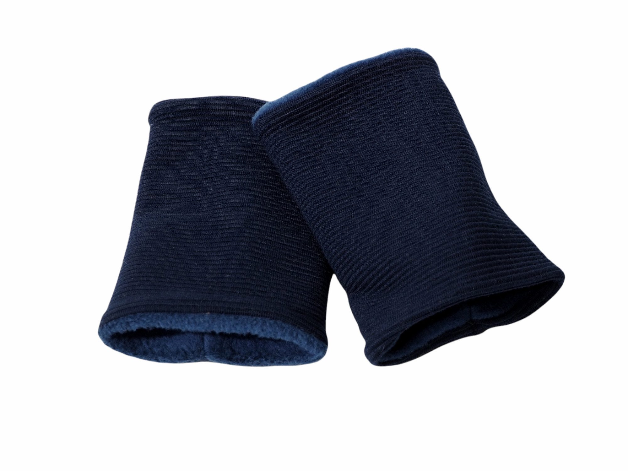 Britta Meier Armstulpen Pulswärmer, Handgelenkwärmer aus Ripp-Jersey und Baumwollfleece Pulswärmer, Gelenkwärmer