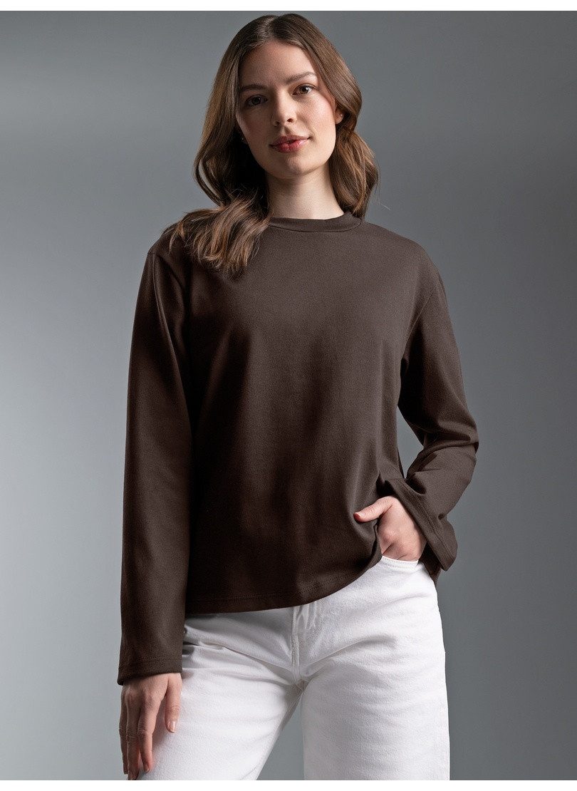 Trigema Longsleeve TRIGEMA Langarmshirt mit ausgestellten Ärmeln (1-tlg)