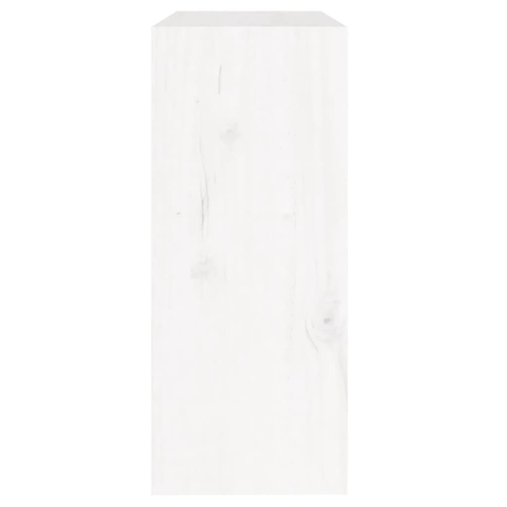 Massivholz Bücherregal 60x30x71,5 Bücherregal/Raumteiler Kiefer cm Weiß furnicato