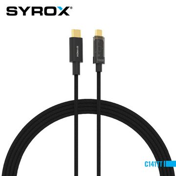 Syrox 100W Digitalanzeige Type-C zu Type-C Schnell Ladekabel Smartphone-Kabel, (120 cm)