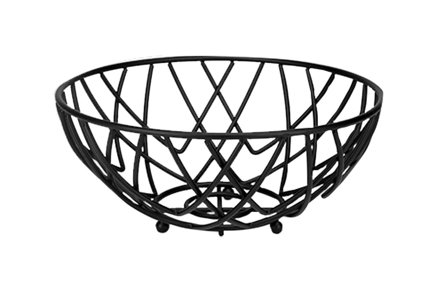 Justinus Dekovase Obst-/Dekokorb LIFESTYLE, Schwarz, Ø 30 cm
