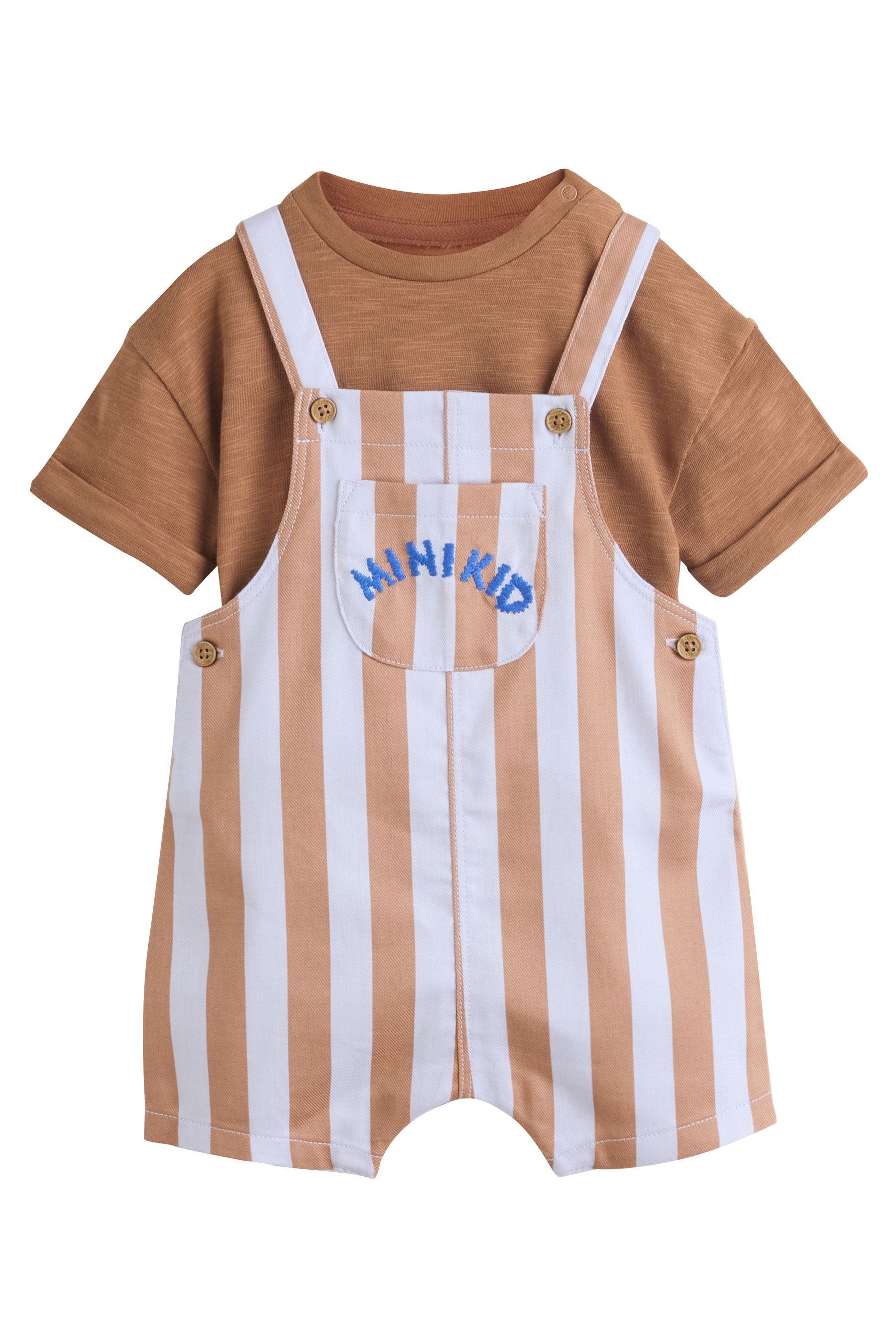 Next Body & Hose Twill-Latzhose und Bodysuit für Babys im Set (2-tlg)