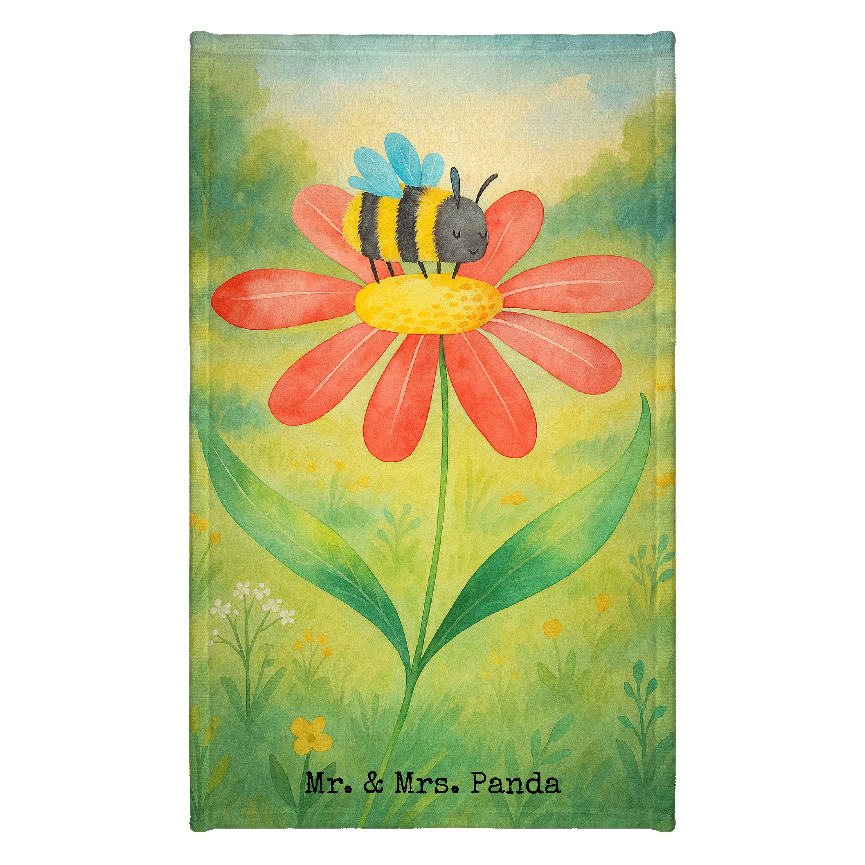 Mr. & Mrs. Panda Handtuch Hummel Blume Design, Handtuch, Weiß, handtuch gäste wc, Wespe, Natur, Kunstfaser (Packung), gästehandtuch klein Hummeln Gäste-Tuch