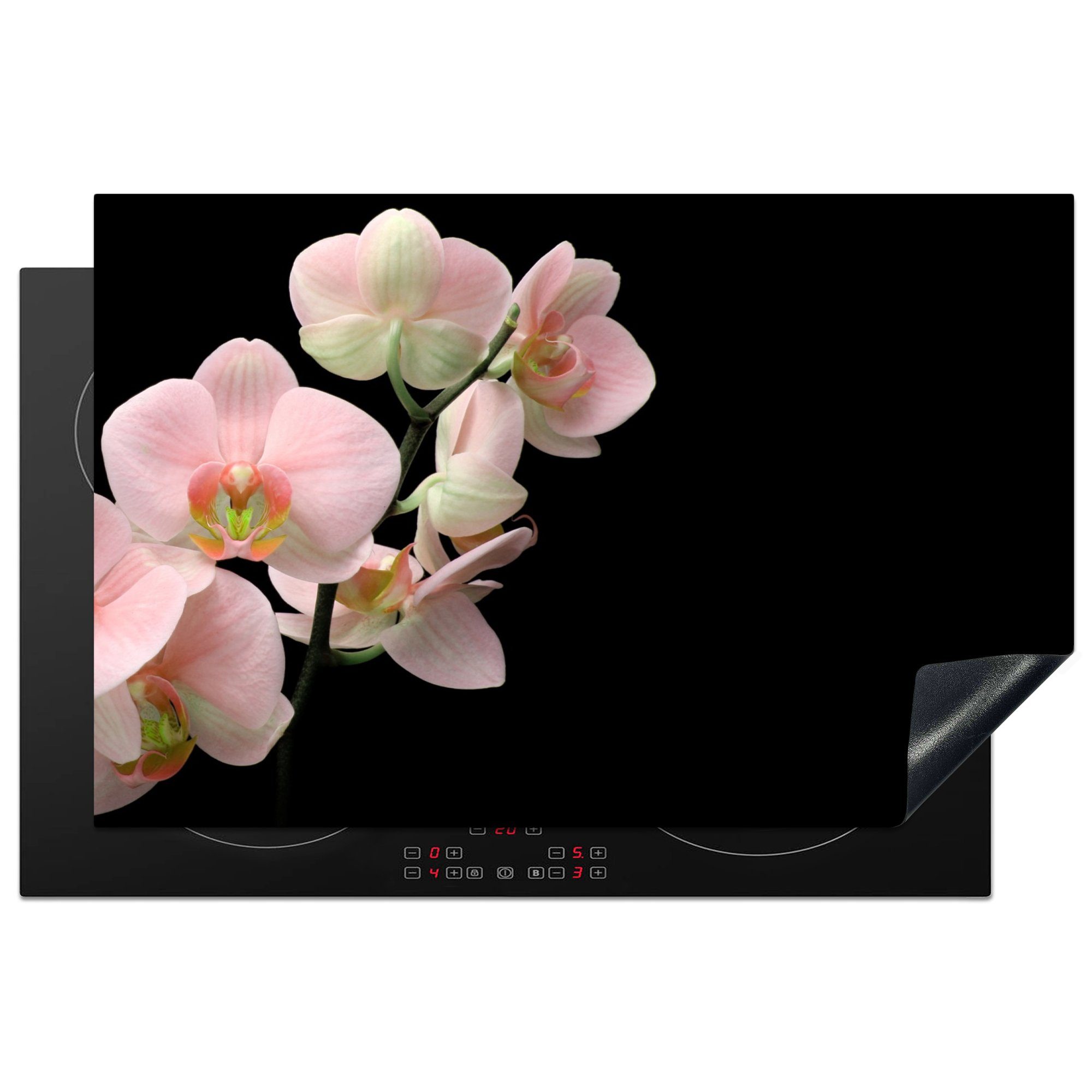 MuchoWow Herd-Abdeckplatte Orchidee - Blumen - Rosa - Stilleben - Flora, Vinyl, (1 tlg), Küche Herdabdeckplatte Ceranfeld, Küchengeräte, 81.6x52.7 cm
