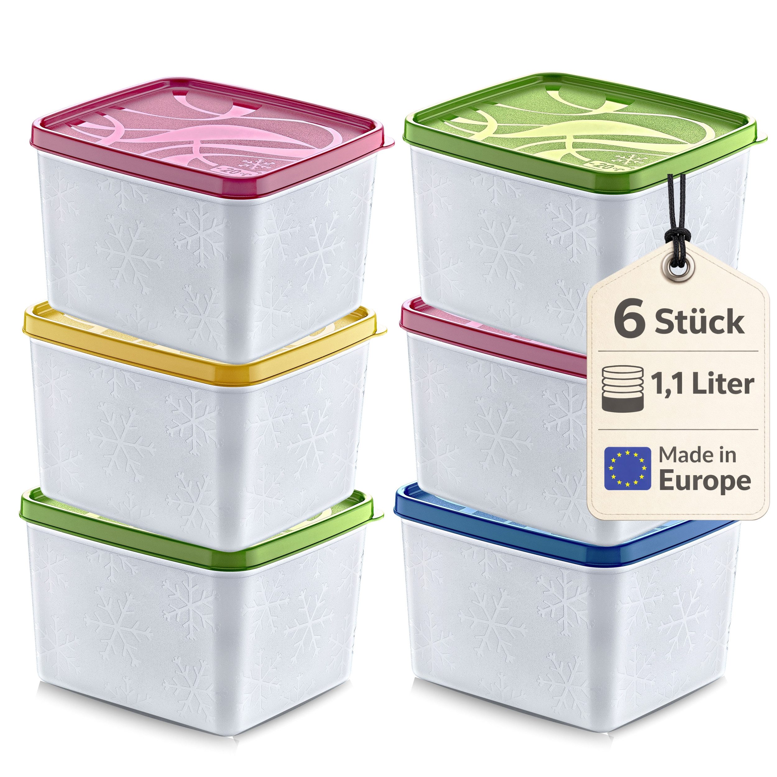 Annastore Vorratsdose Hochwertige Tiefkühldosen - Gefrierdosen - Tiefkühlboxen, von -20°C bis + 100°C - Gefrierboxen Luftdicht