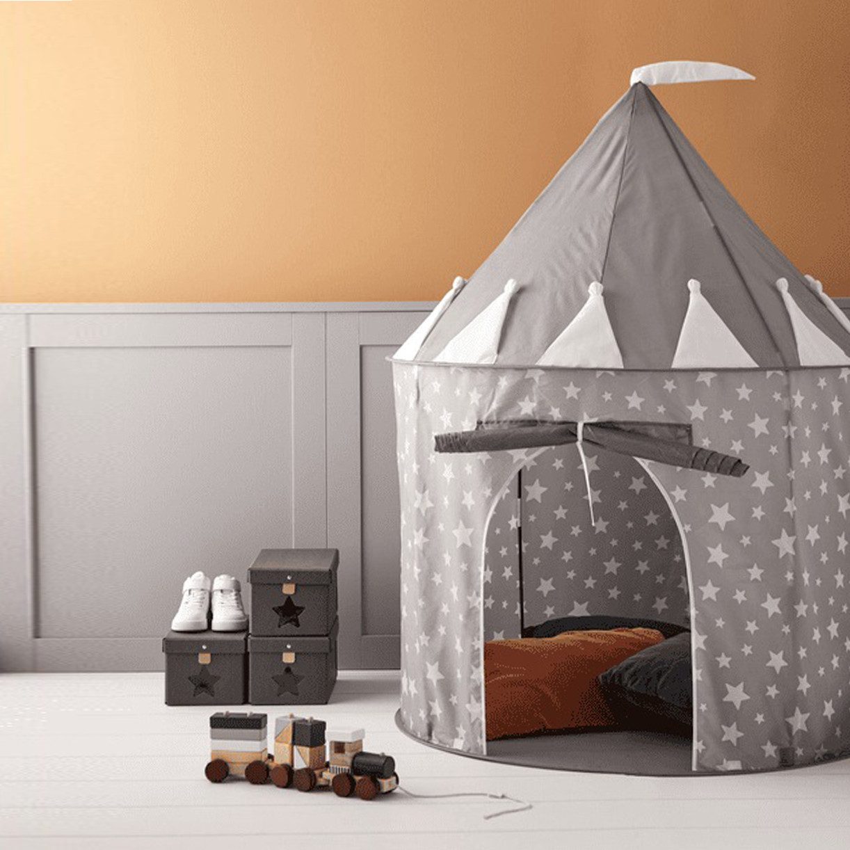Kids Concept Spielzelt Spielzelt Star grau (packung, 1-tlg., set) Sowohl für drinnen als auch für draußen geeignet: