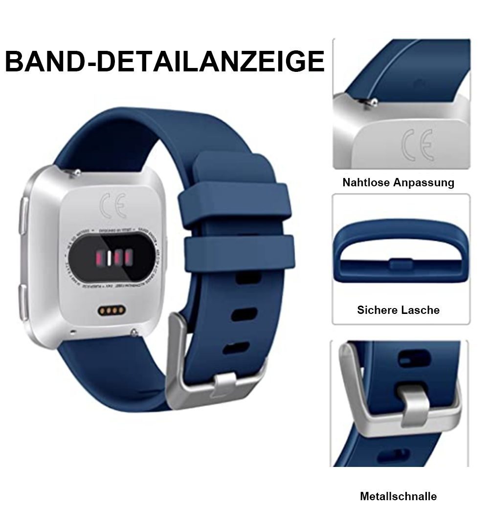 Uhrenarmband,Watchband,Armband,Uhrenarmbänder, Versa/2/Lite, Smartwatch-Armband Schwarz Für Fitbit Silikon, Fitbit 22 Blau Diida Versa-Armband, mm,