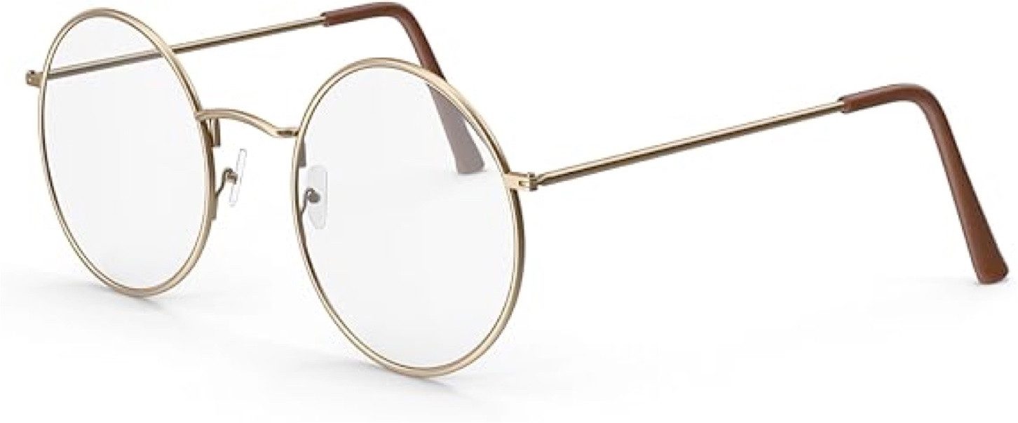 Weihnachtswunder® Kostüm 1x Weihnachtsmannbrille Nikolausbrille Brille Nikolaus Kostüm rund, Runde Gläser im traditionellen Weihnachtsmann-Stil