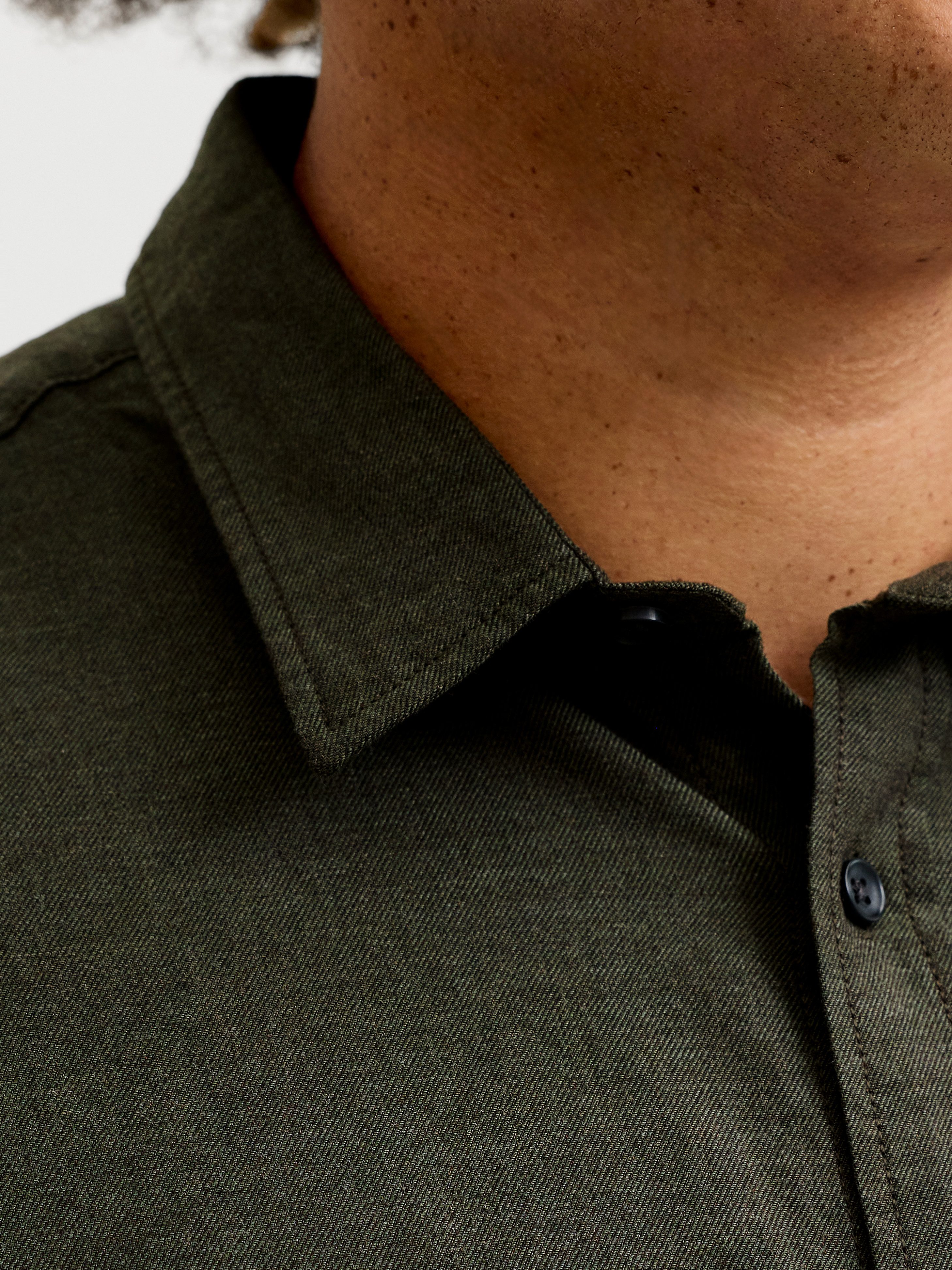 Jack & Jones PlusSize Langarmhemd JJEFIELD MELANGE SHIRT LS SN PLS Baumwolle, regular fit