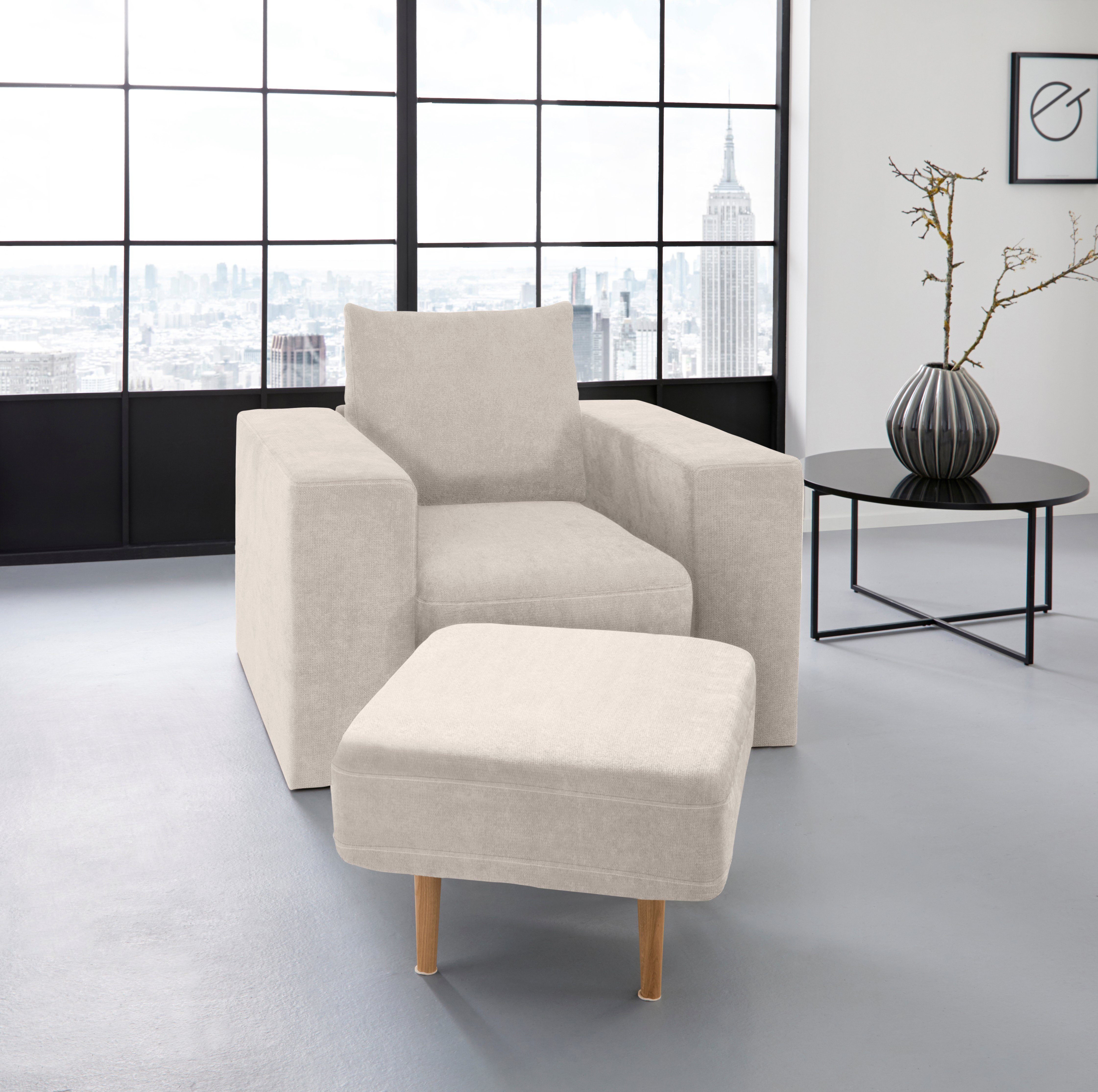 LOOKS by Wolfgang Joop Sessel Looksv, Verwandlungssessel: aus Sessel wird Sessel mit Hocker