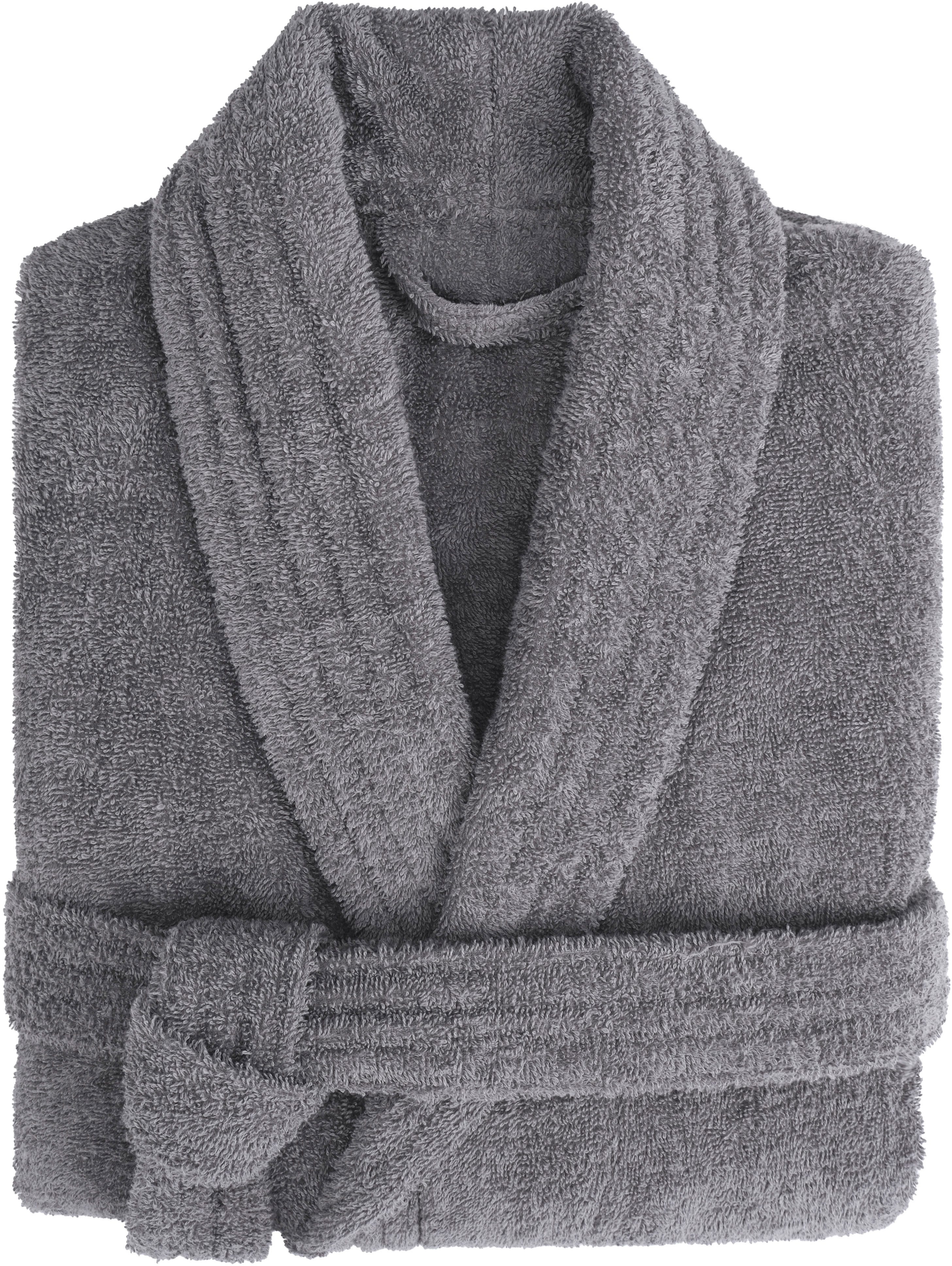 HAMMETEX Herrenbademantel hergestellt aus 100% Baumwolle – 380 g/m² Frottee, mit Taschen, Langform, Baumwolle, Schalkragen, Gürtel, saugfähig & Weich