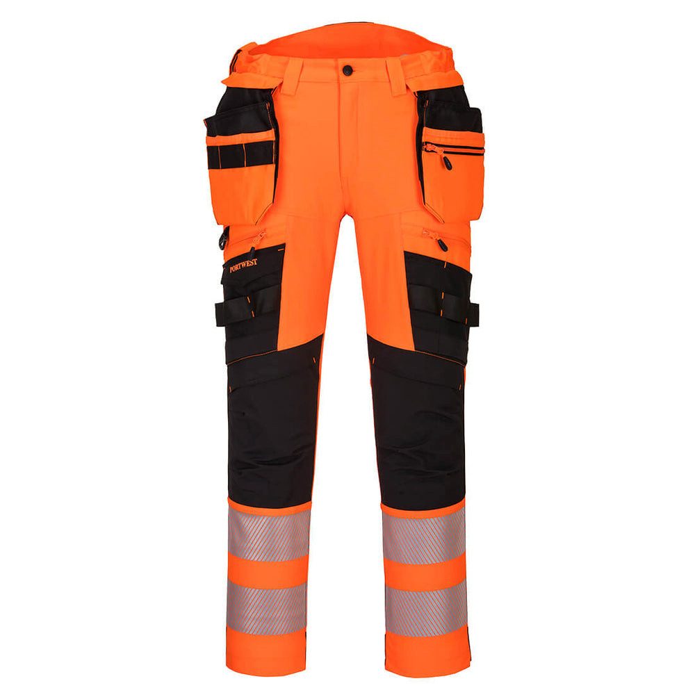 Portwest Stretch-Hose DX442 - DX4 Warnschutzhose mit abnehmbaren Orange-Schwarz / PW DX442