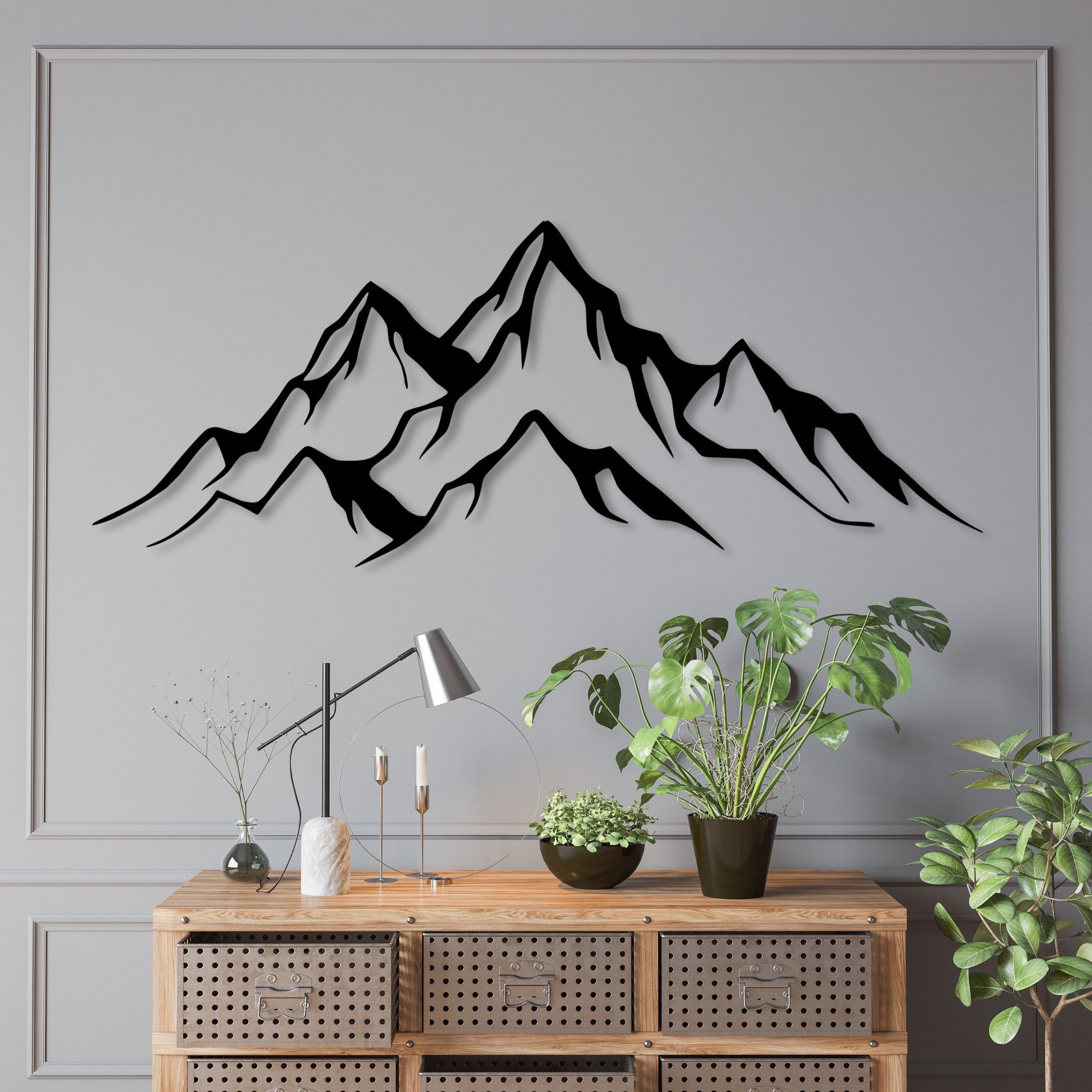 EYOKA Wanddekoobjekt 3D Wandbild aus Holz Wanddeko Moderne Holzkunst 6mm stark (6mm), Wandbild für Wohnzimmer Schlafzimmer Büro mit Doppelseitigem Klebeband