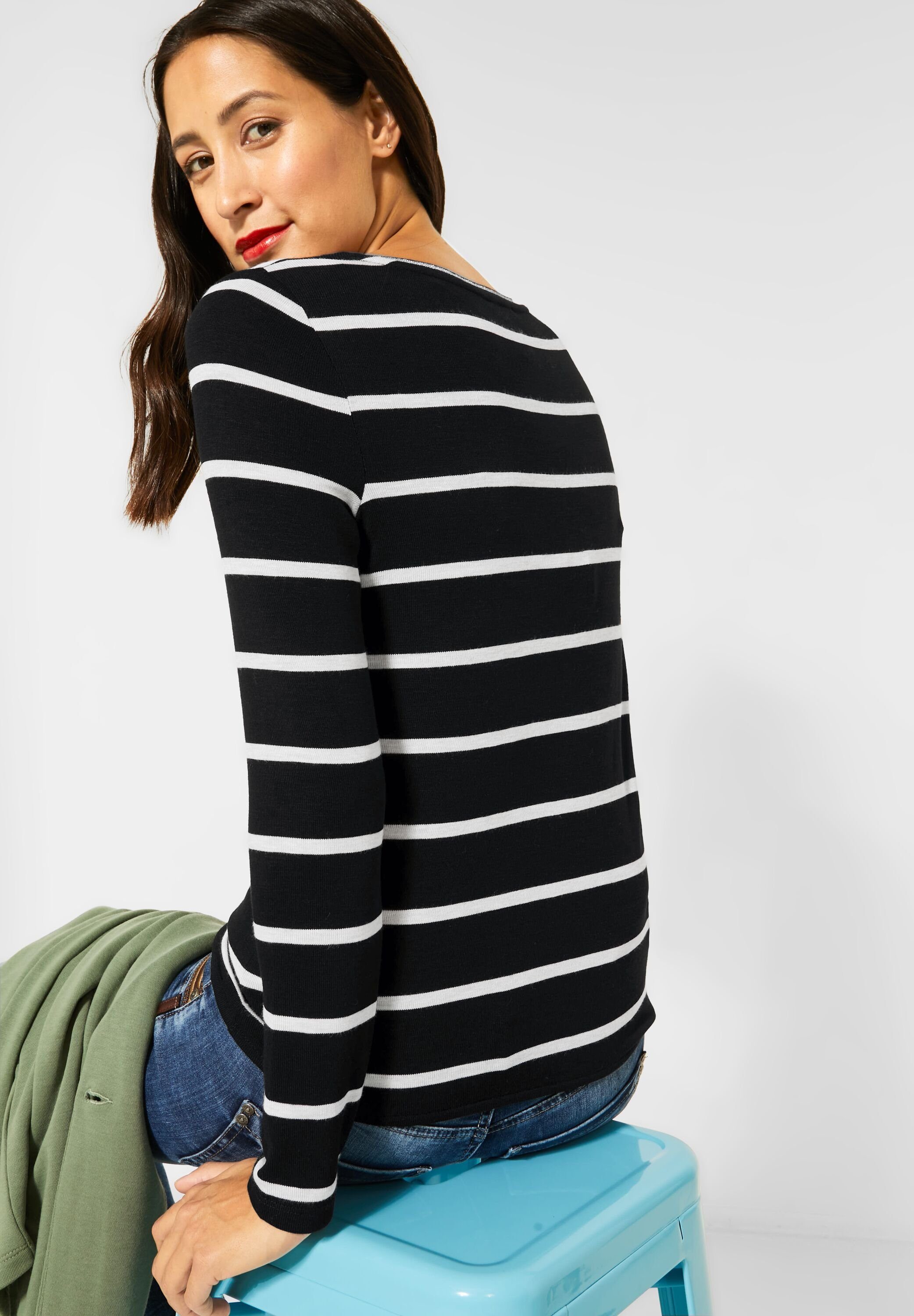 STREET ONE Langarmshirt mit GlitzerDetails kaufen OTTO