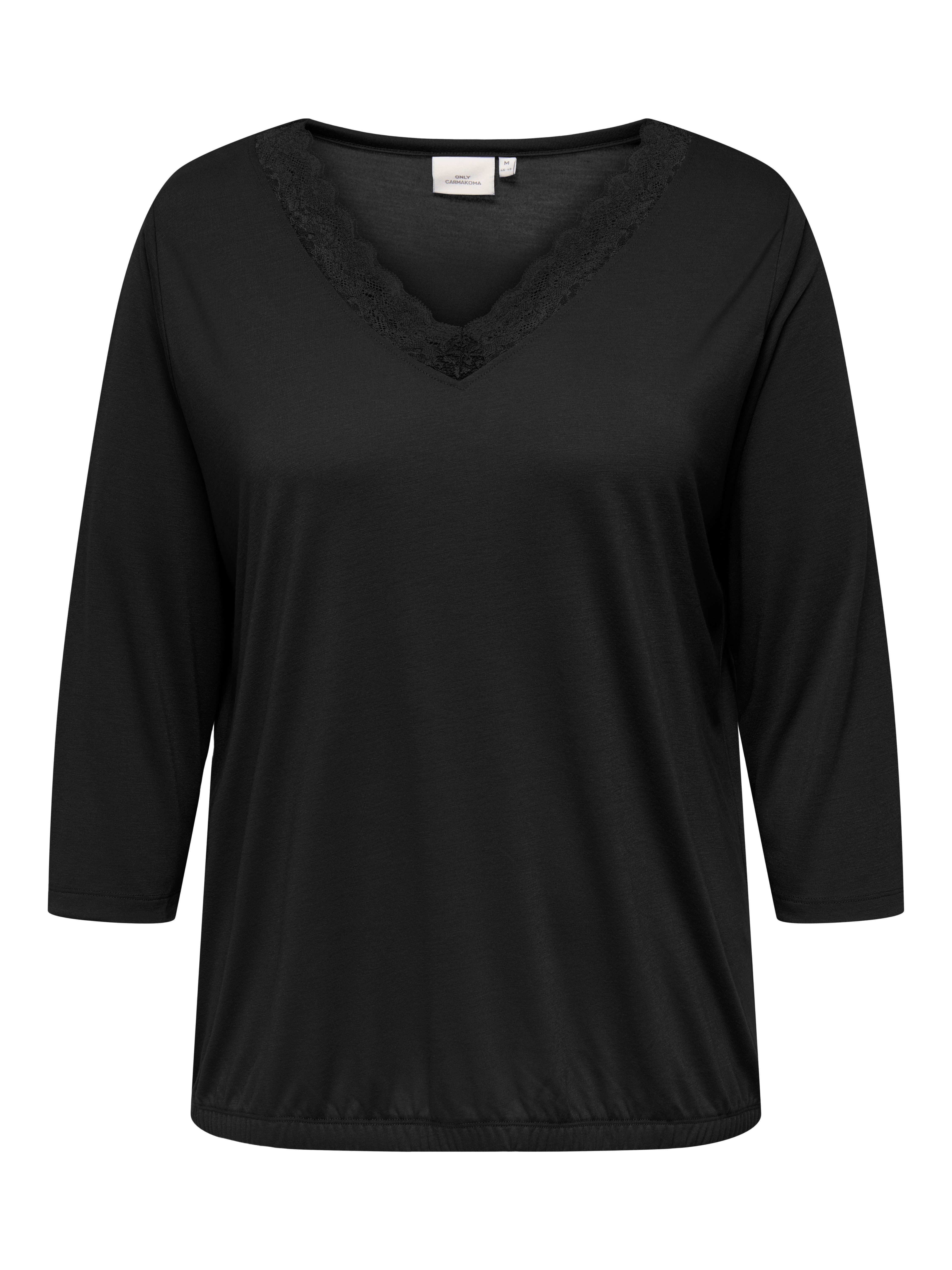 ONLY CARMAKOMA Langarmshirt CARJULIA LACE V-NECK 3/4 TOP JRS günstig online kaufen