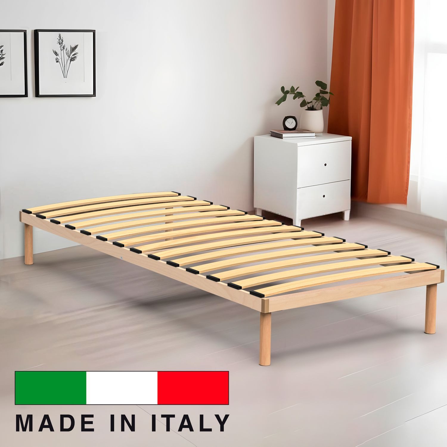 Lattenrost PYXIS, Coemo, Kopfteil nicht verstellbar, Fußteil nicht verstellbar, Lattenrost mit Füßen, italienisches Design preisgünstige Selbstmontage