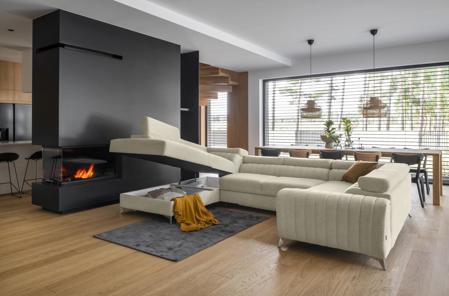 Lukas Möbel Wohnlandschaft Wohnlandschaft Linus mit Schlaffunktion Bettkast günstig online kaufen