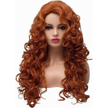 AFAZ New Trading UG Kunsthaarperücke Rote Perücke langen Kostüm-Perücke lockigen Haaren weibliche Toupet