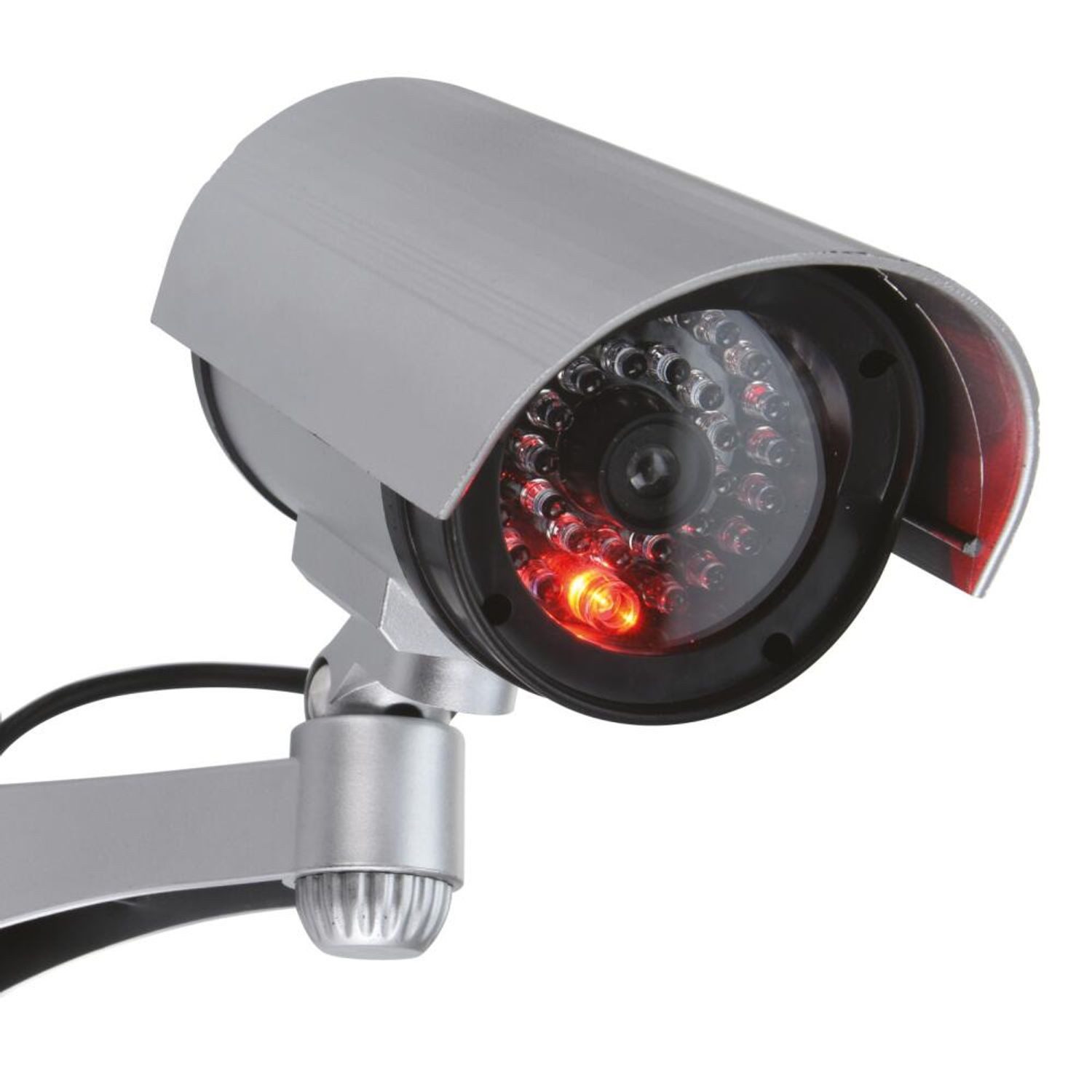 Überwachungskamera Attrappe 8x Überwachungskamera Attrappe mit LED Dummy Fake batteriebetrieben