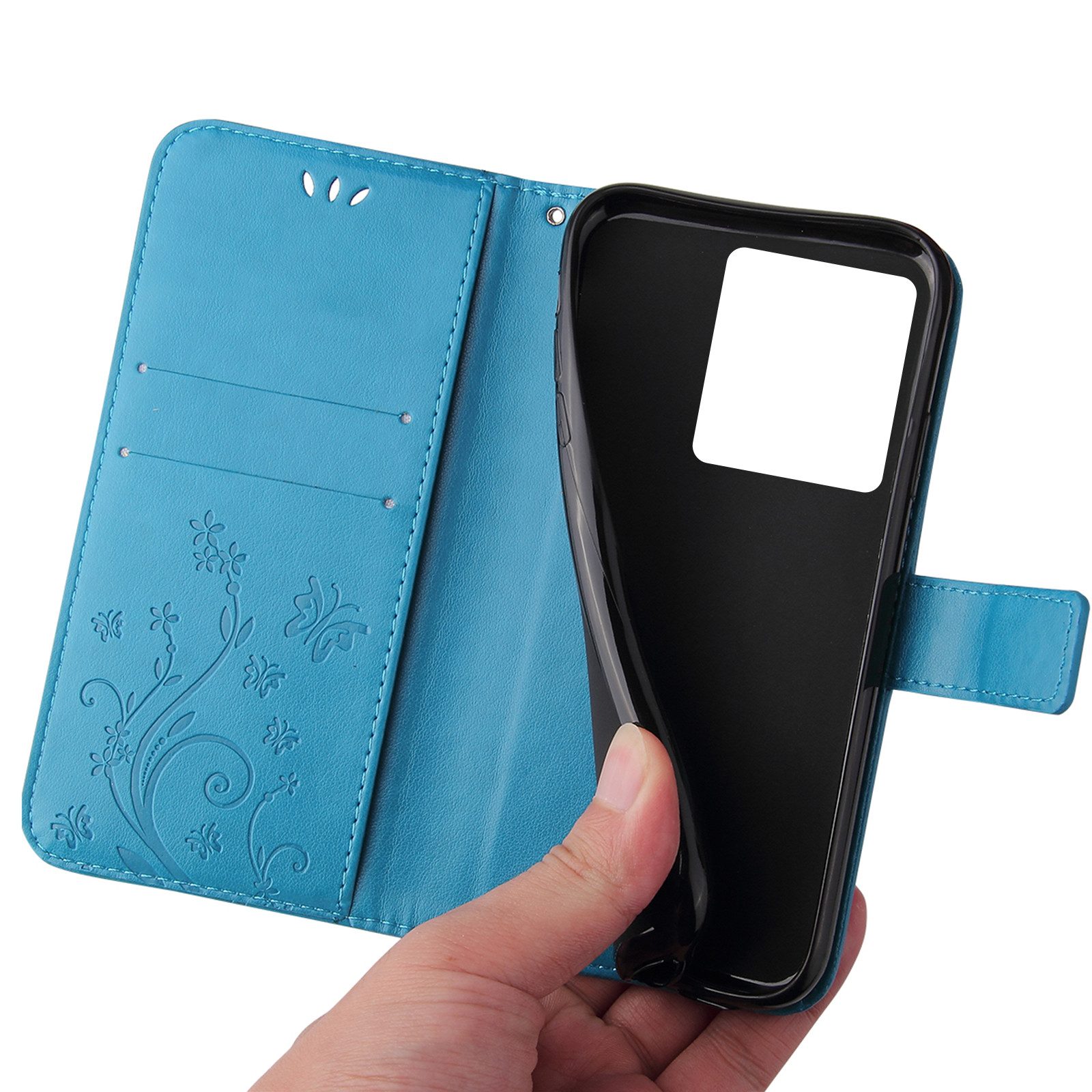 Tec-Expert Handyhülle Cover Tasche Hülle für Xiaomi Redmi Note 13 5G 6,67 Zoll, Klapphülle Case mit Kartenfach Fliphülle aufstellbar, Motiv Blumen