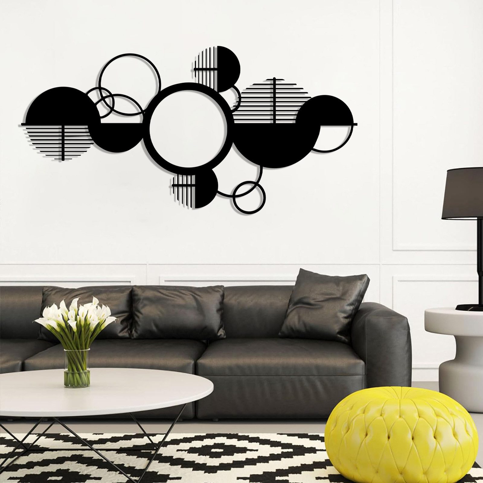 Jumpeak Wanddekoobjekt Metall Kunstwanddekoration Geometrische Deko,Wasserfest Beschichtung, Moderne Wandkunst für Zuhause,Perfektes Geschenk für Einrichtungsfans