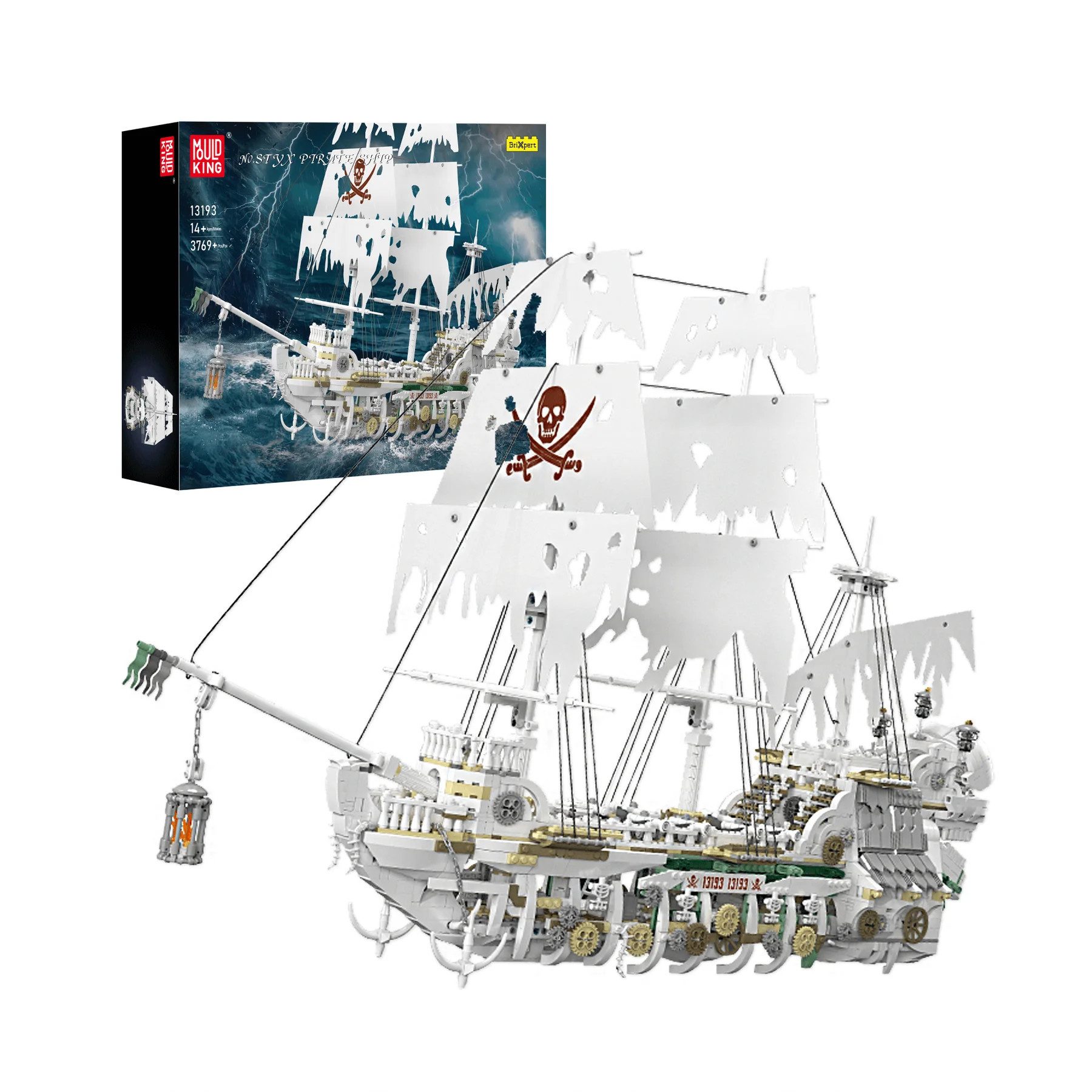 Mould King 13193 Piratenschiff Styx Captain Barbatos Schiff (3769 Teile) Konstruktions-Spielset, (3769 St)