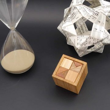 ROMBOL Denkspiele Spiel, Knobelspiel 3/4 Cube - hochwertiges Denkspiel aus 8 unkonventionellen Holzteilen, Autorenspiel